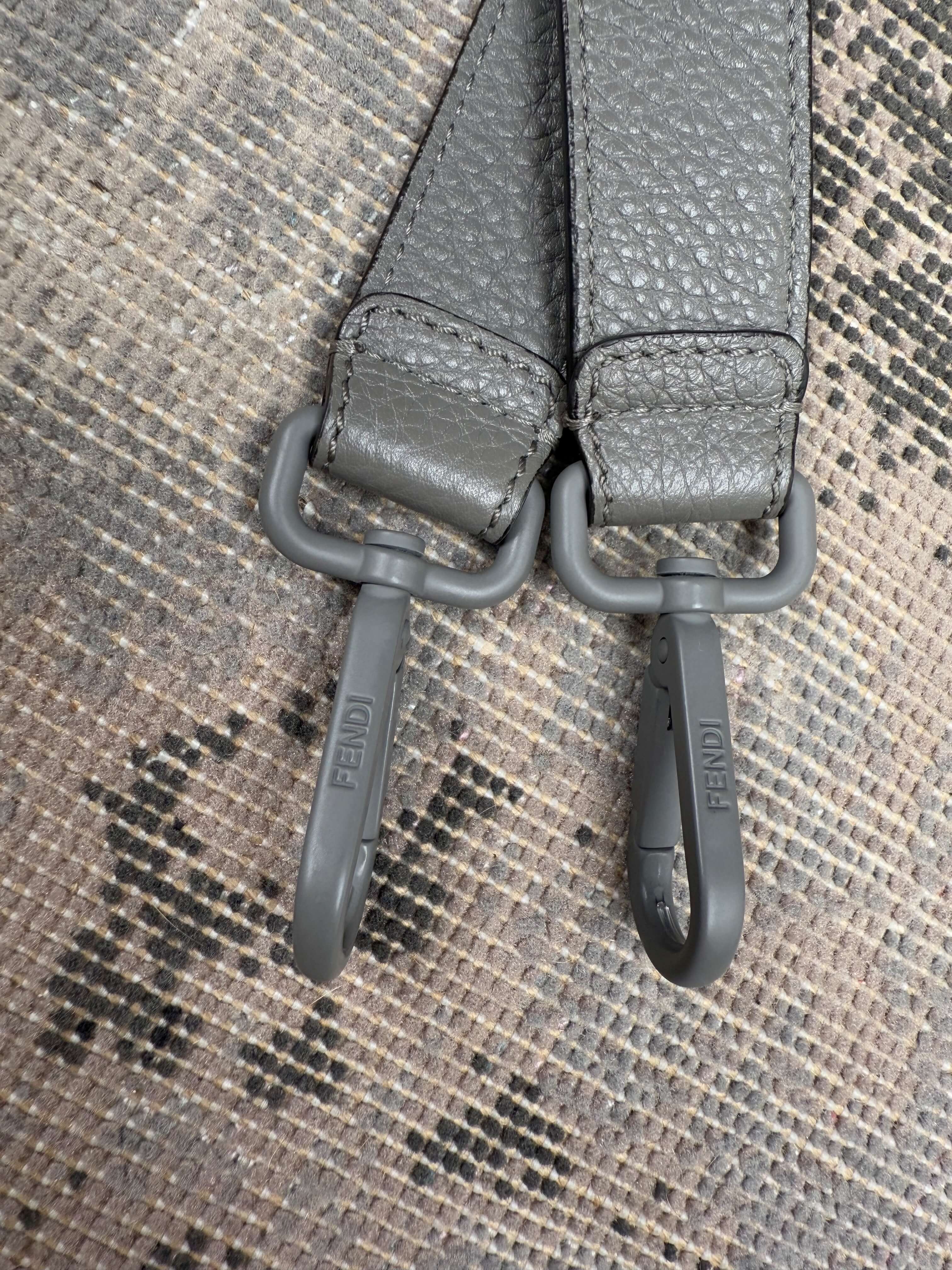 Fendi Baguette Convertible Leather Bag - Grey Fendi
