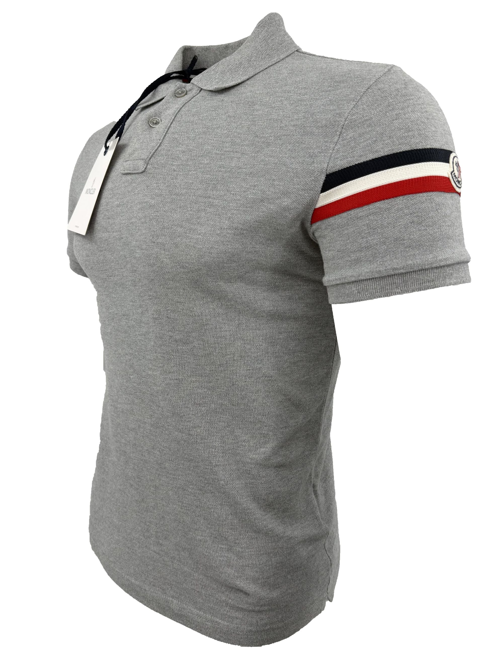 Moncler Stripe Sleeve Polo - Grey (Unused) Moncler