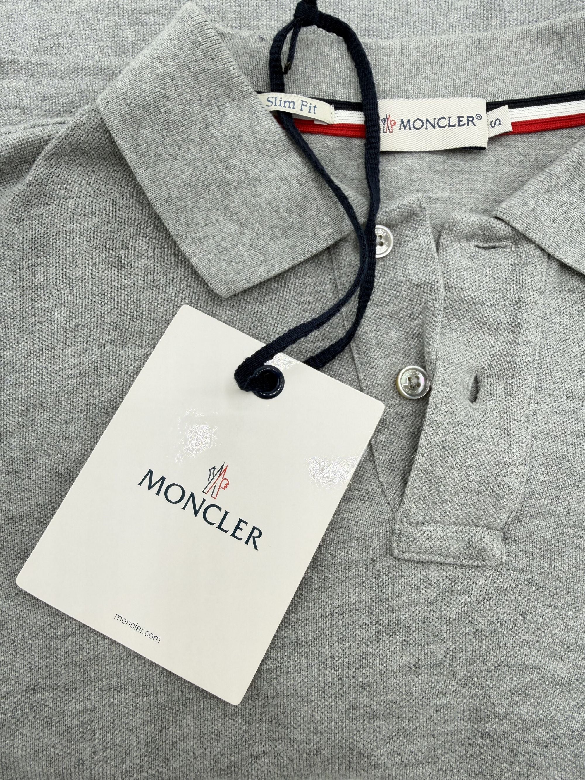 Moncler Stripe Sleeve Polo - Grey (Unused) Moncler