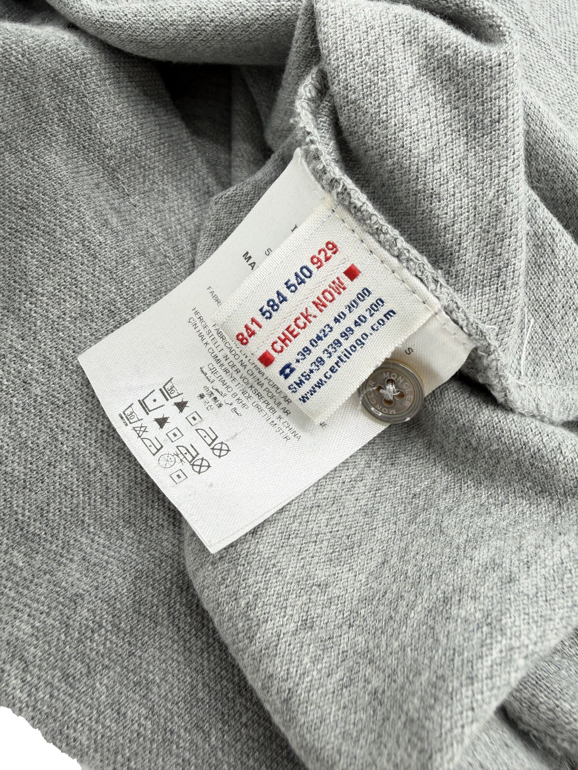 Moncler Stripe Sleeve Polo - Grey (Unused) Moncler