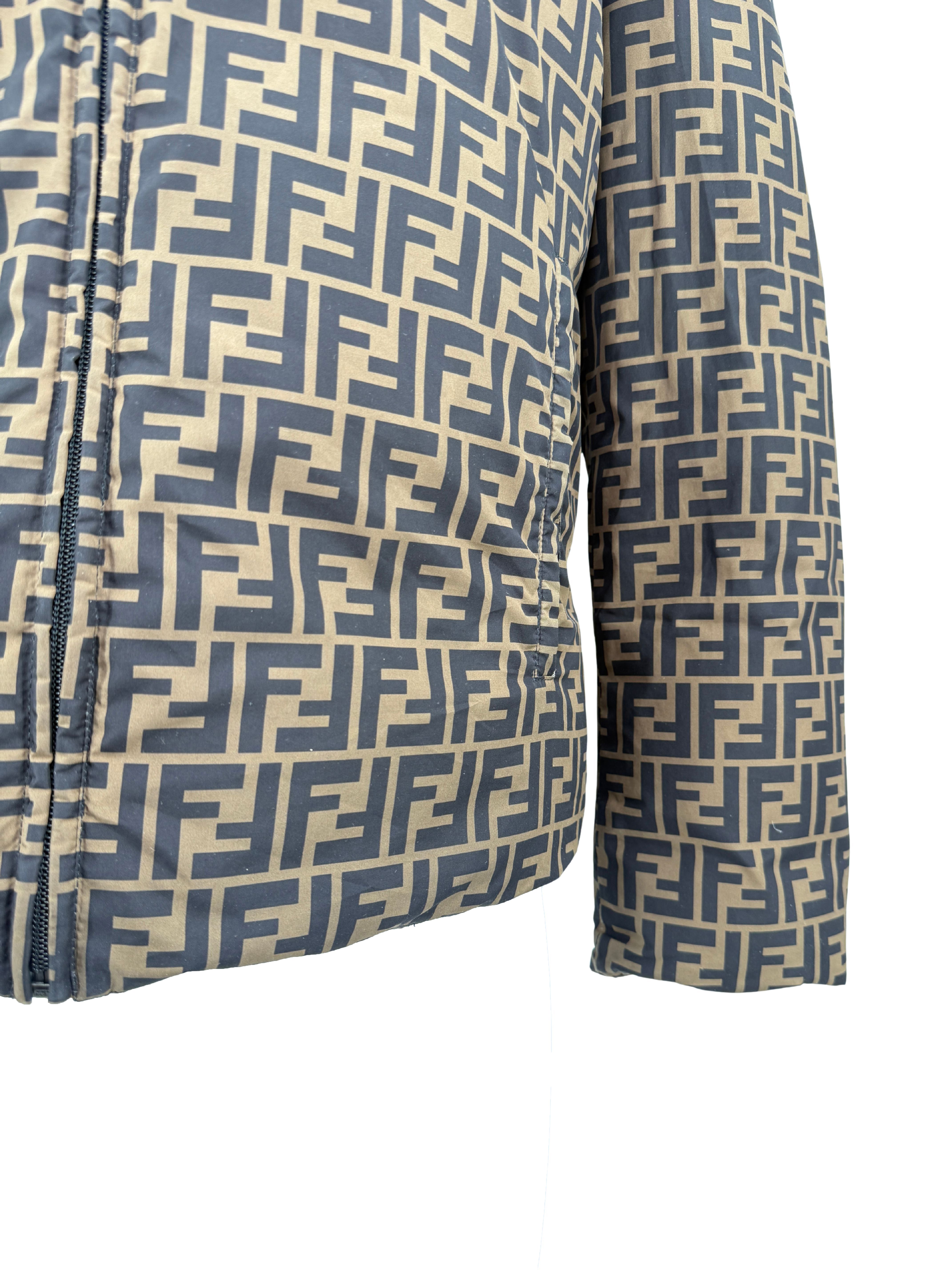 Fendi FF Logo Reversible Down Jacket - Brown