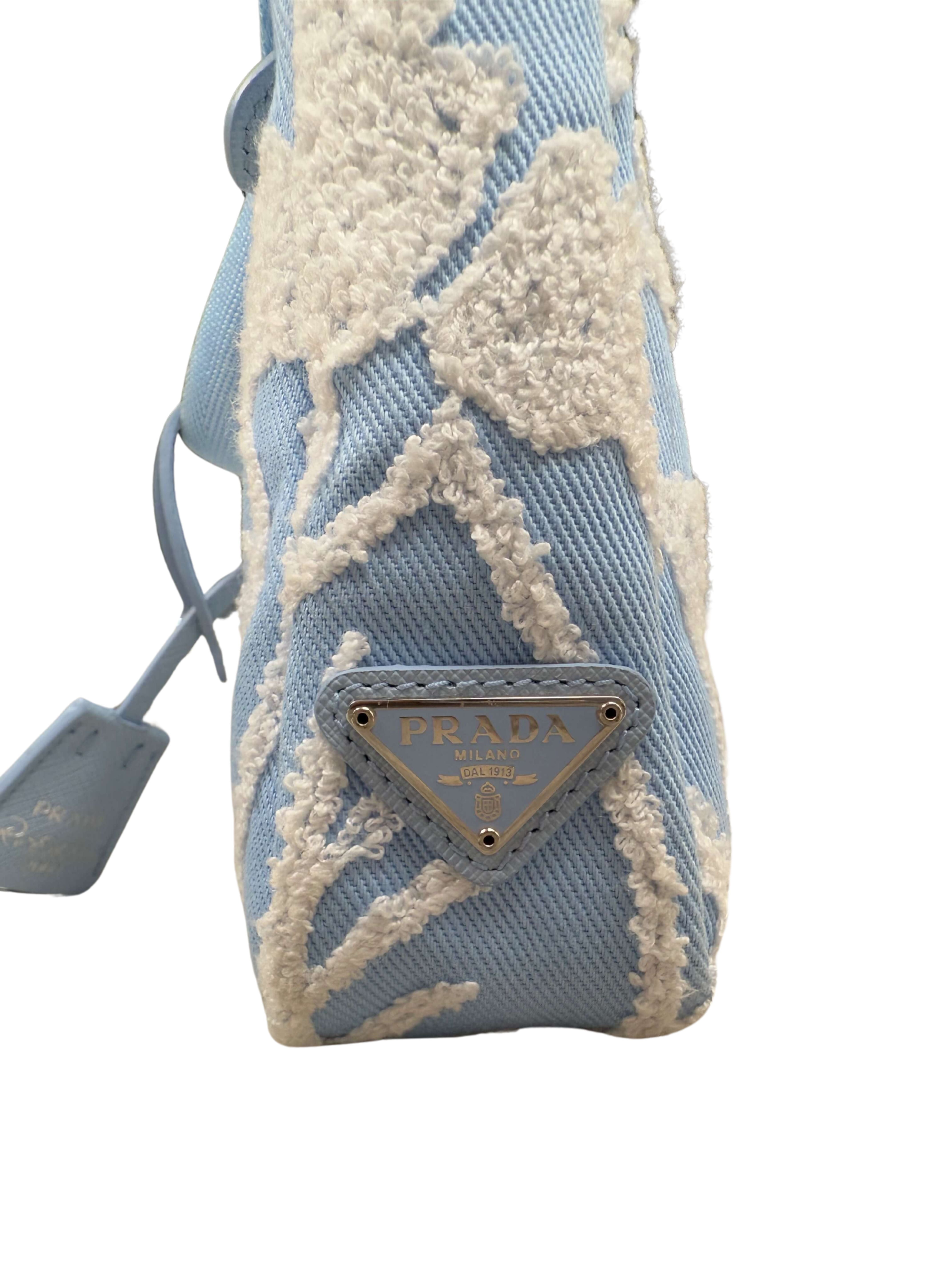WOMEN'S - Prada Re-Edition 2000 Embroidered Drill Mini Bag - Blue