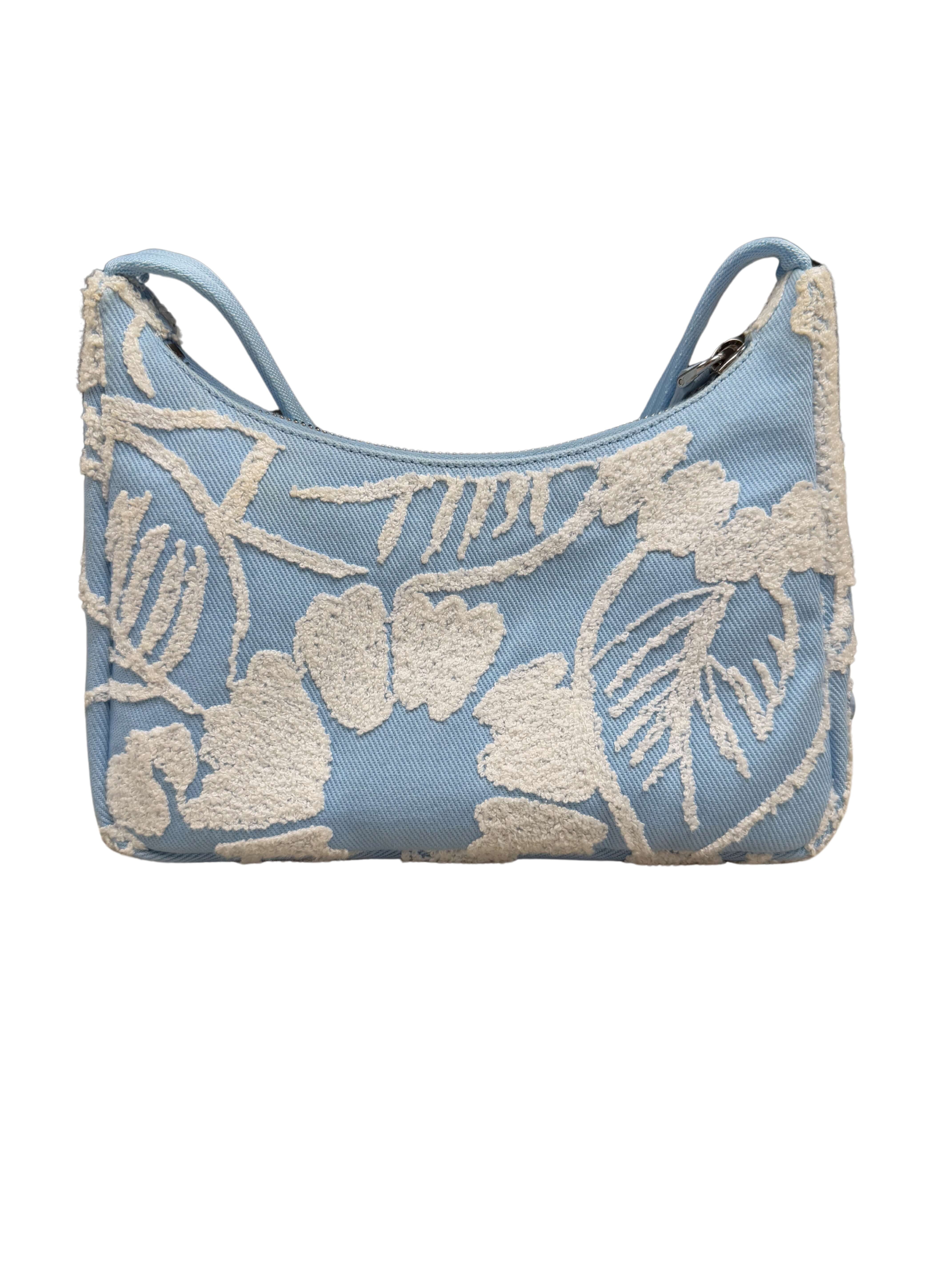 WOMEN'S - Prada Re-Edition 2000 Embroidered Drill Mini Bag - Blue