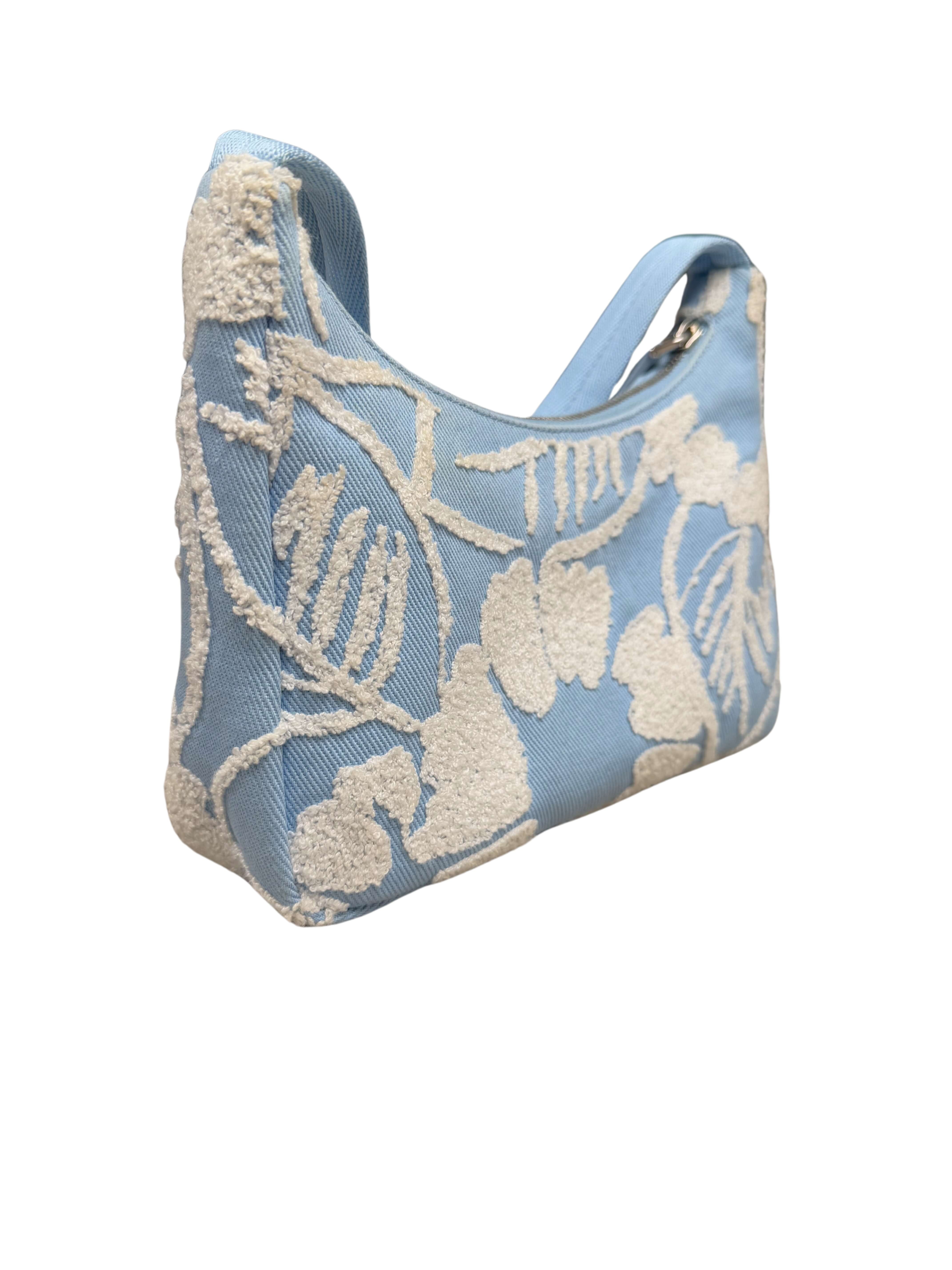 WOMEN'S - Prada Re-Edition 2000 Embroidered Drill Mini Bag - Blue