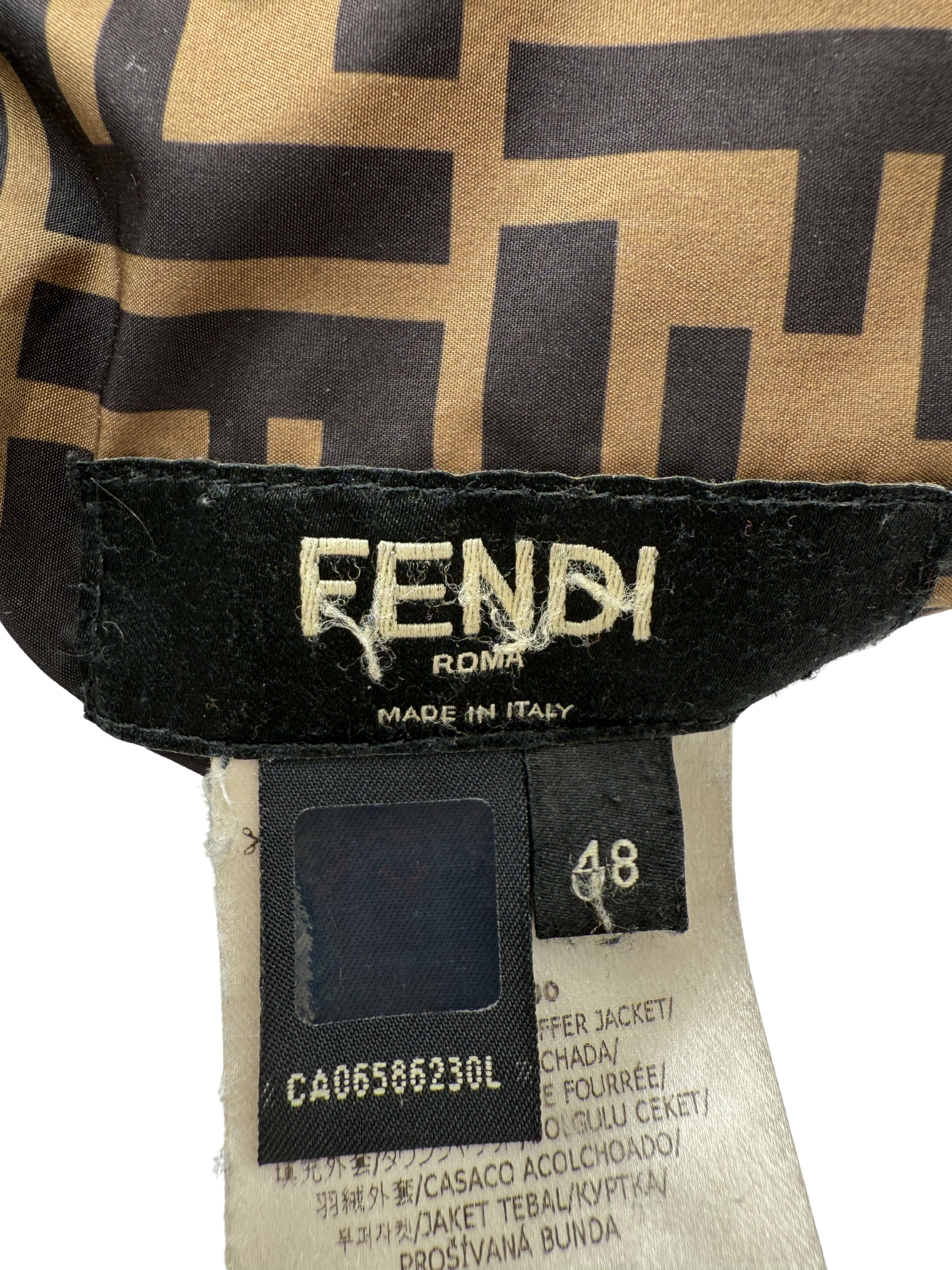 Fendi FF Logo Reversible Down Jacket - Brown