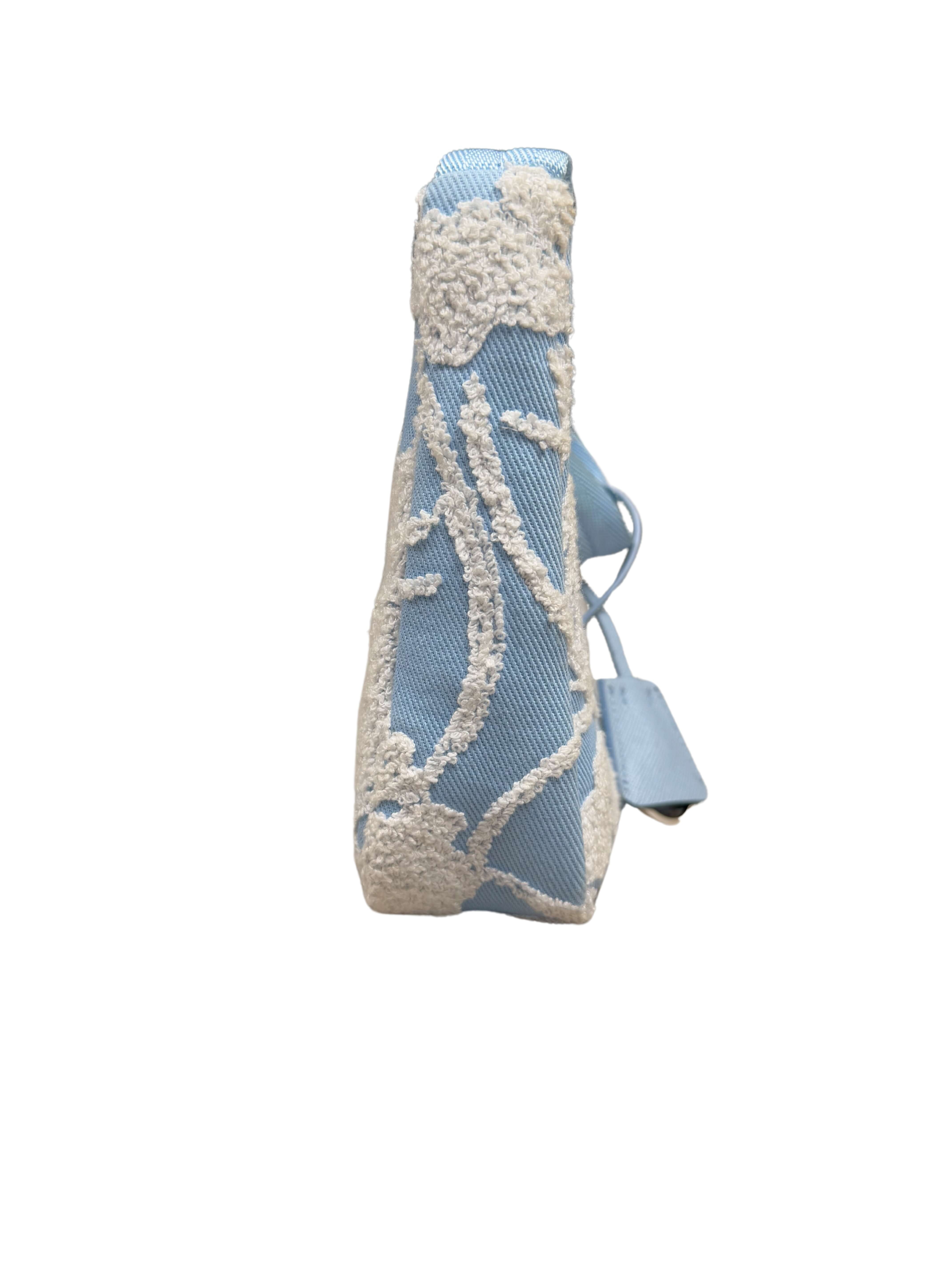 WOMEN'S - Prada Re-Edition 2000 Embroidered Drill Mini Bag - Blue
