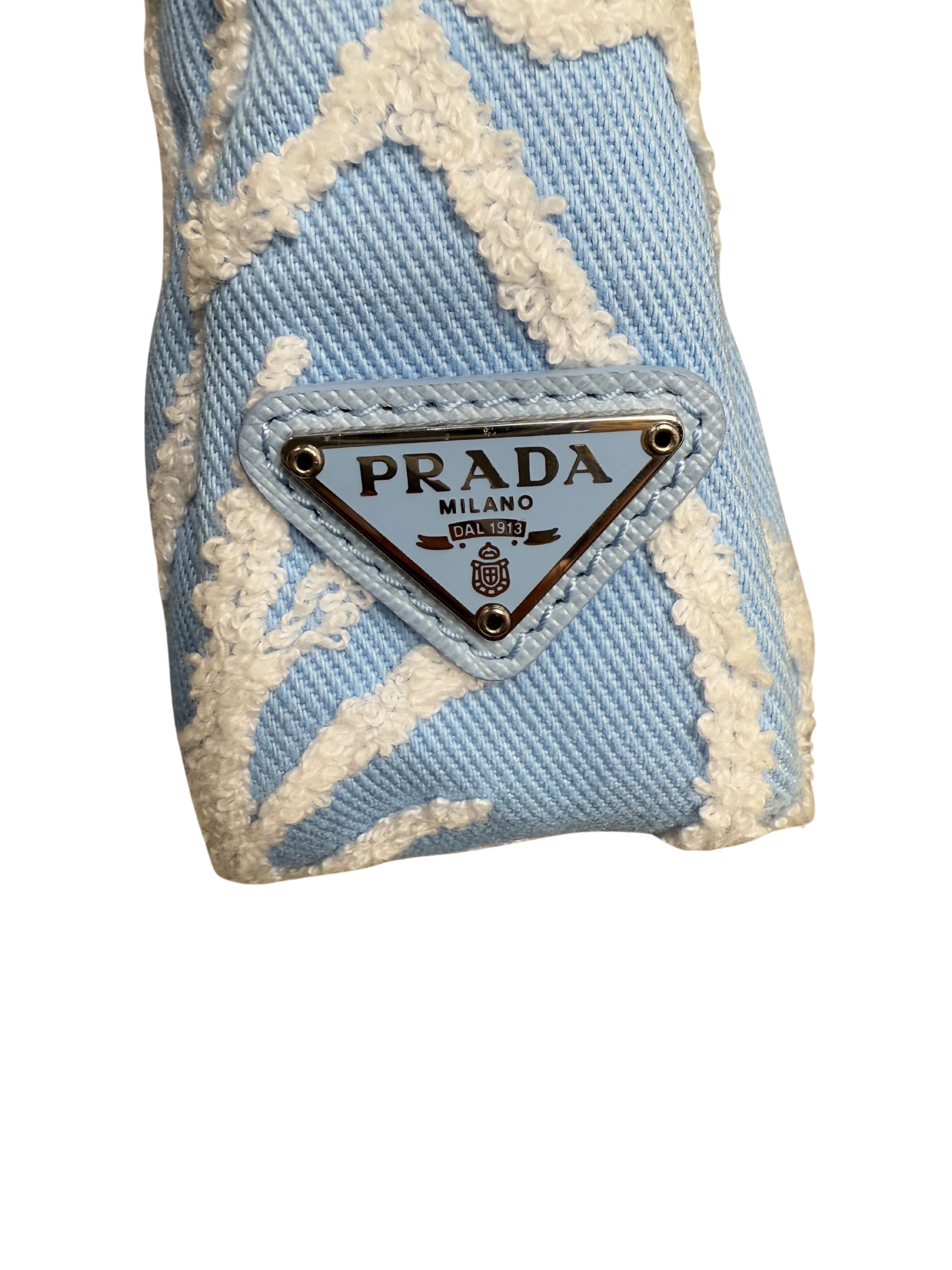 WOMEN'S - Prada Re-Edition 2000 Embroidered Drill Mini Bag - Blue
