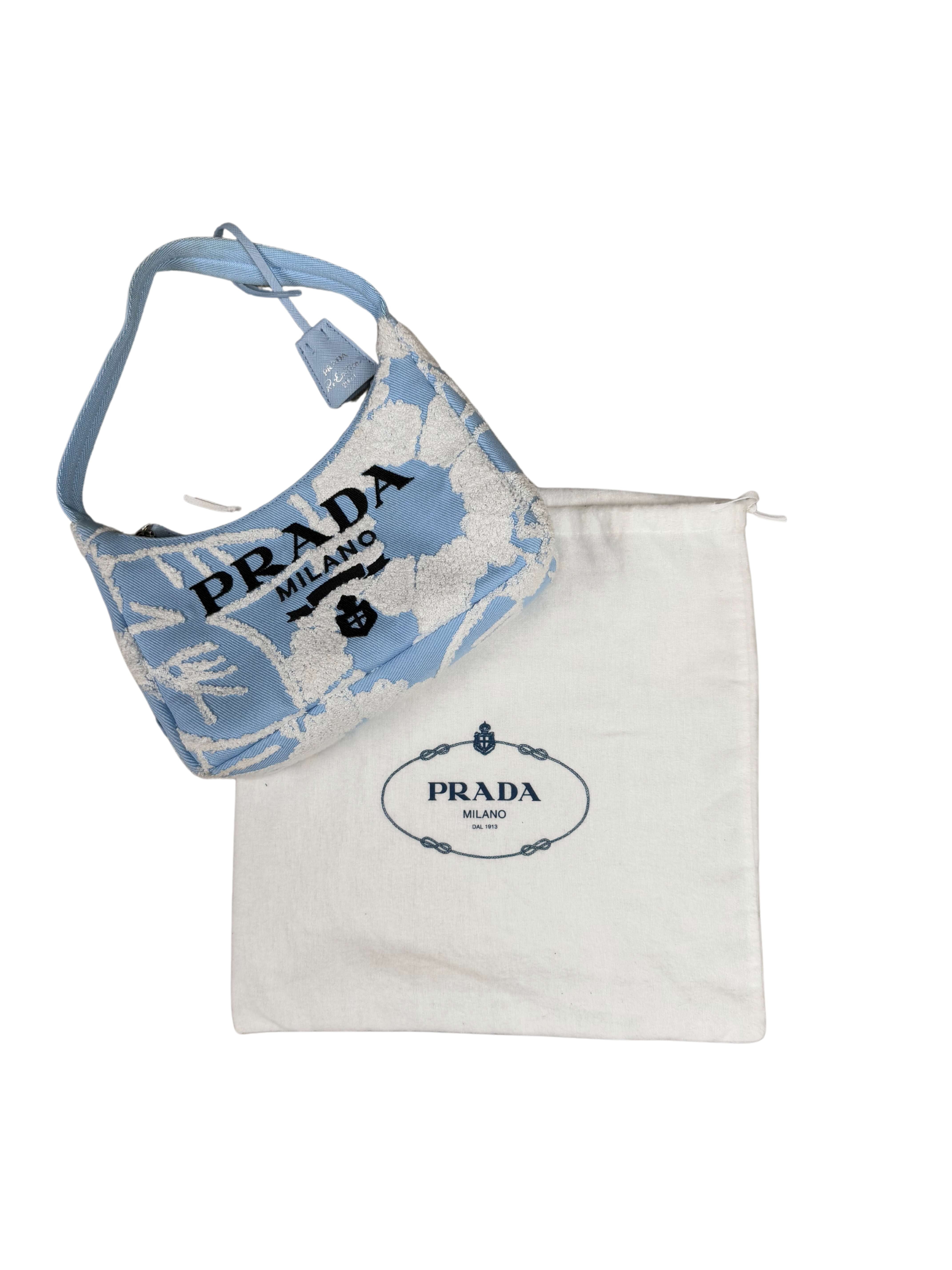 WOMEN'S - Prada Re-Edition 2000 Embroidered Drill Mini Bag - Blue
