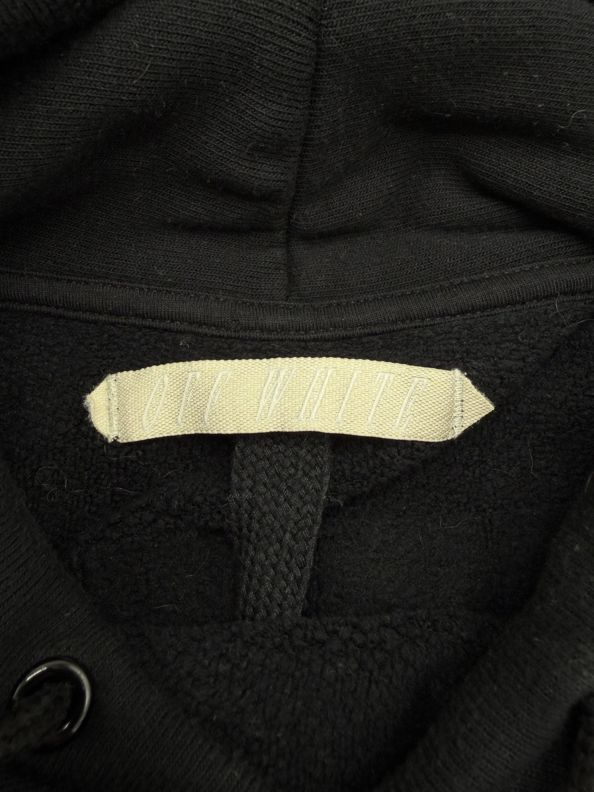 Off White Velvet Stripe Hoodie - Black Off-White