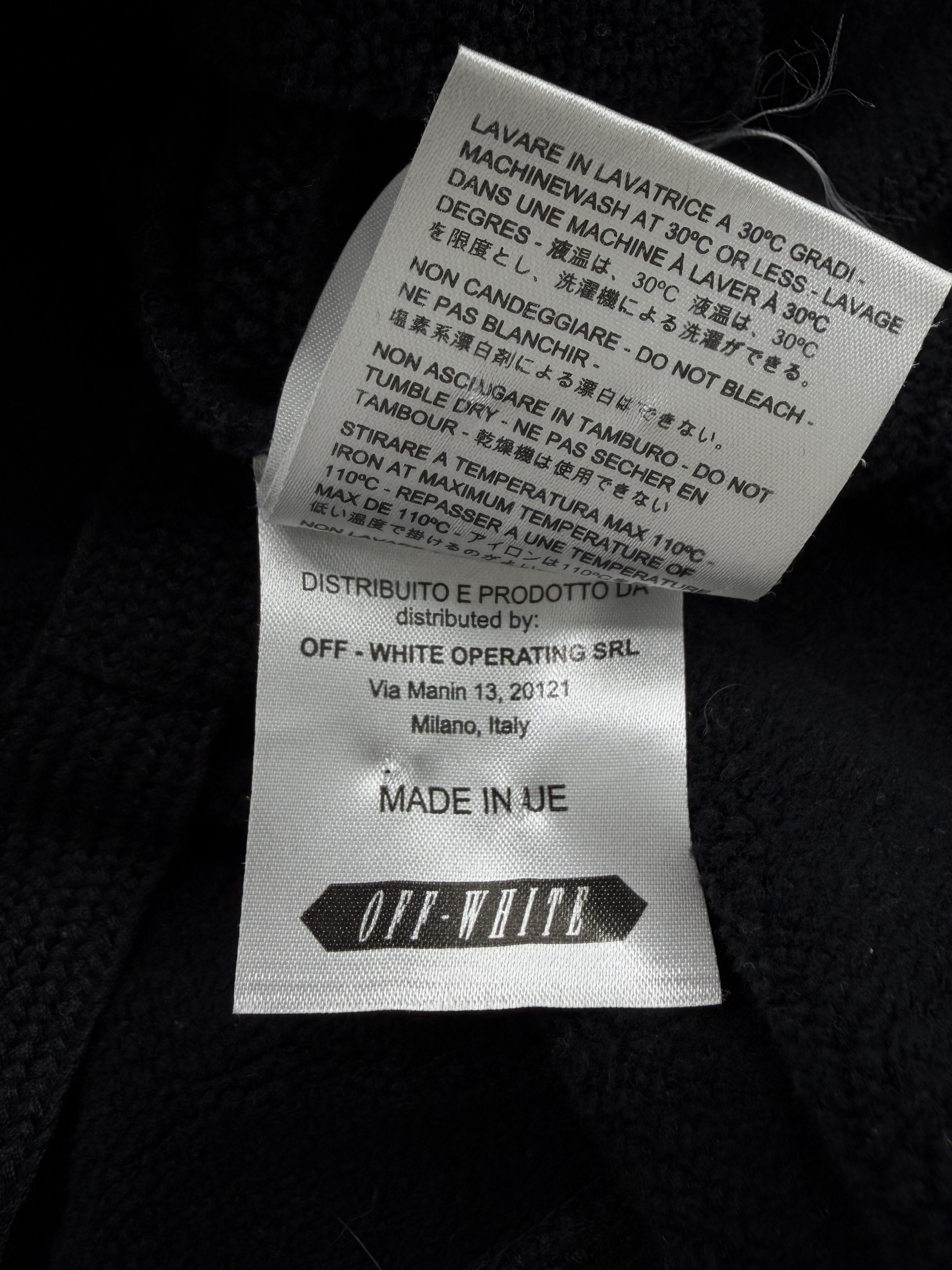 Off White Velvet Stripe Hoodie - Black Off-White