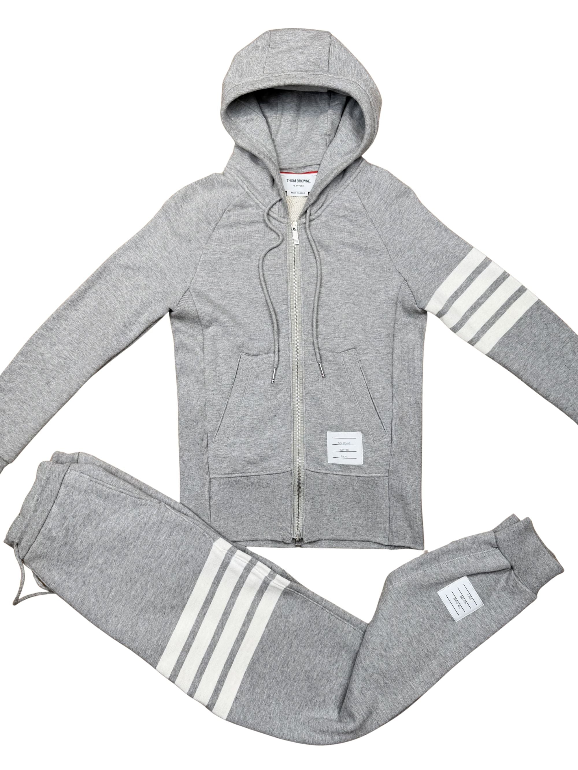 Thom Browne New York Zip Up Tracksuit - Grey Thom Browne