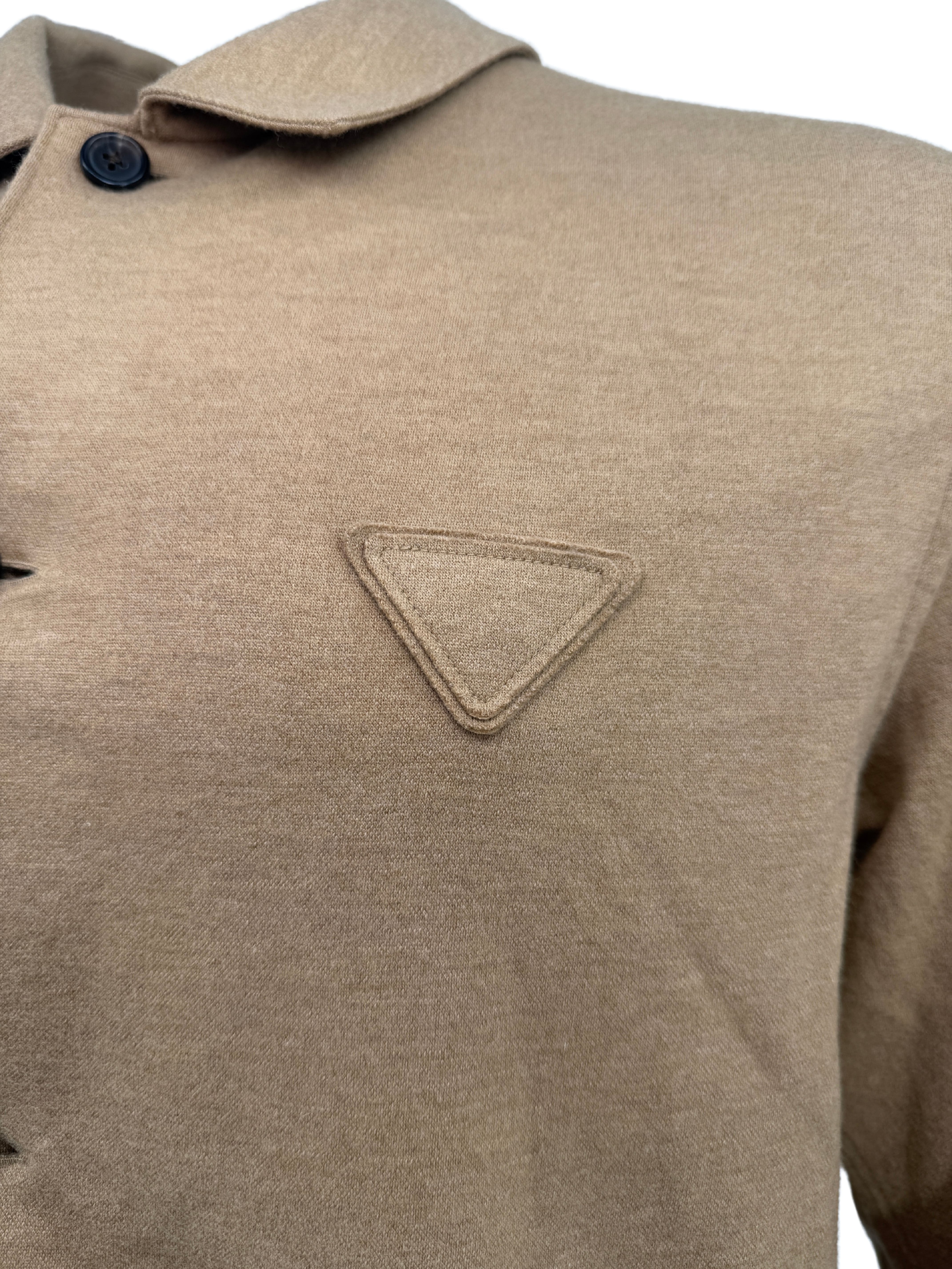 Prada Wool Blend Logo Shirt - Beige