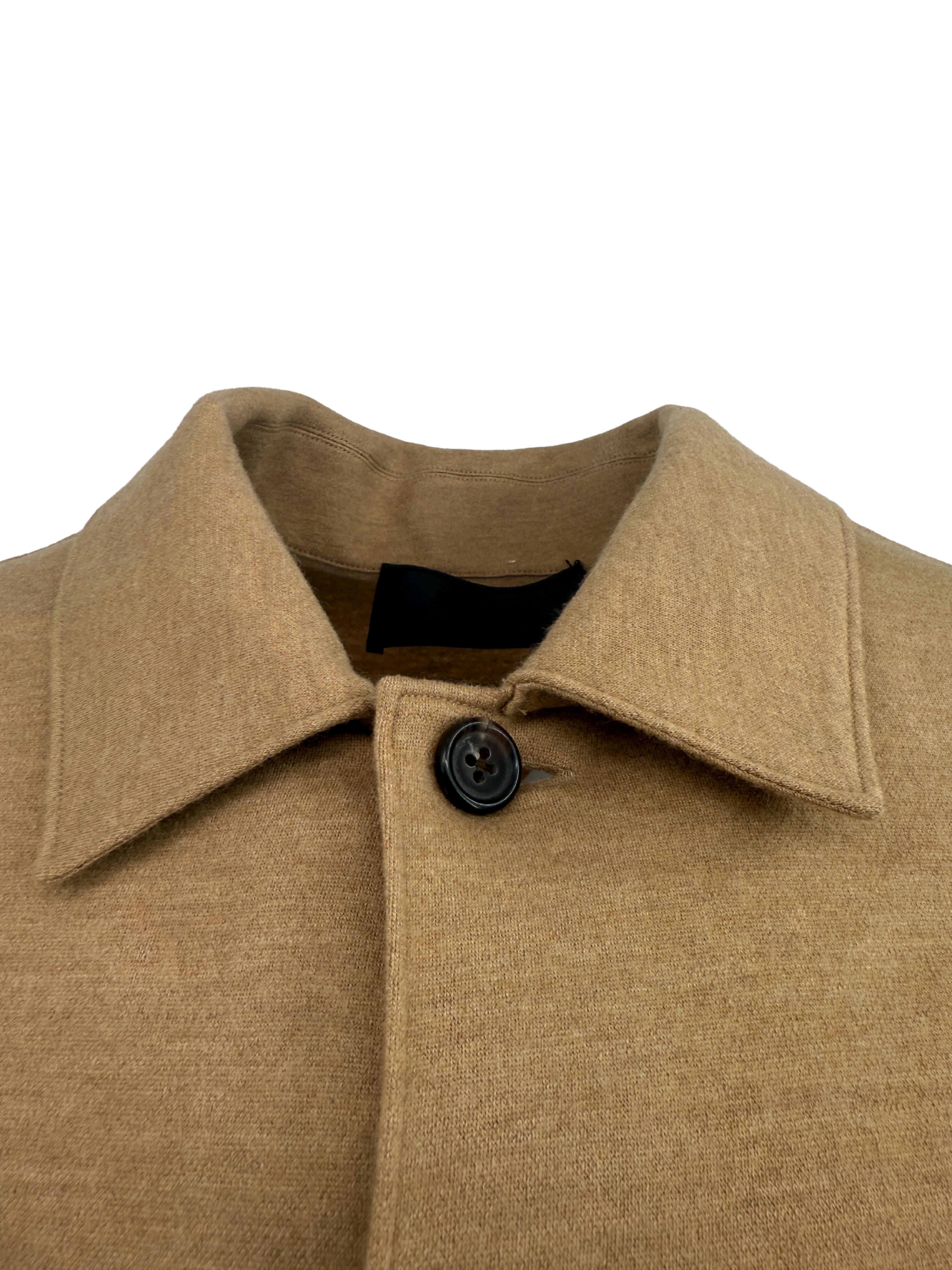 Prada Wool Blend Logo Shirt - Beige