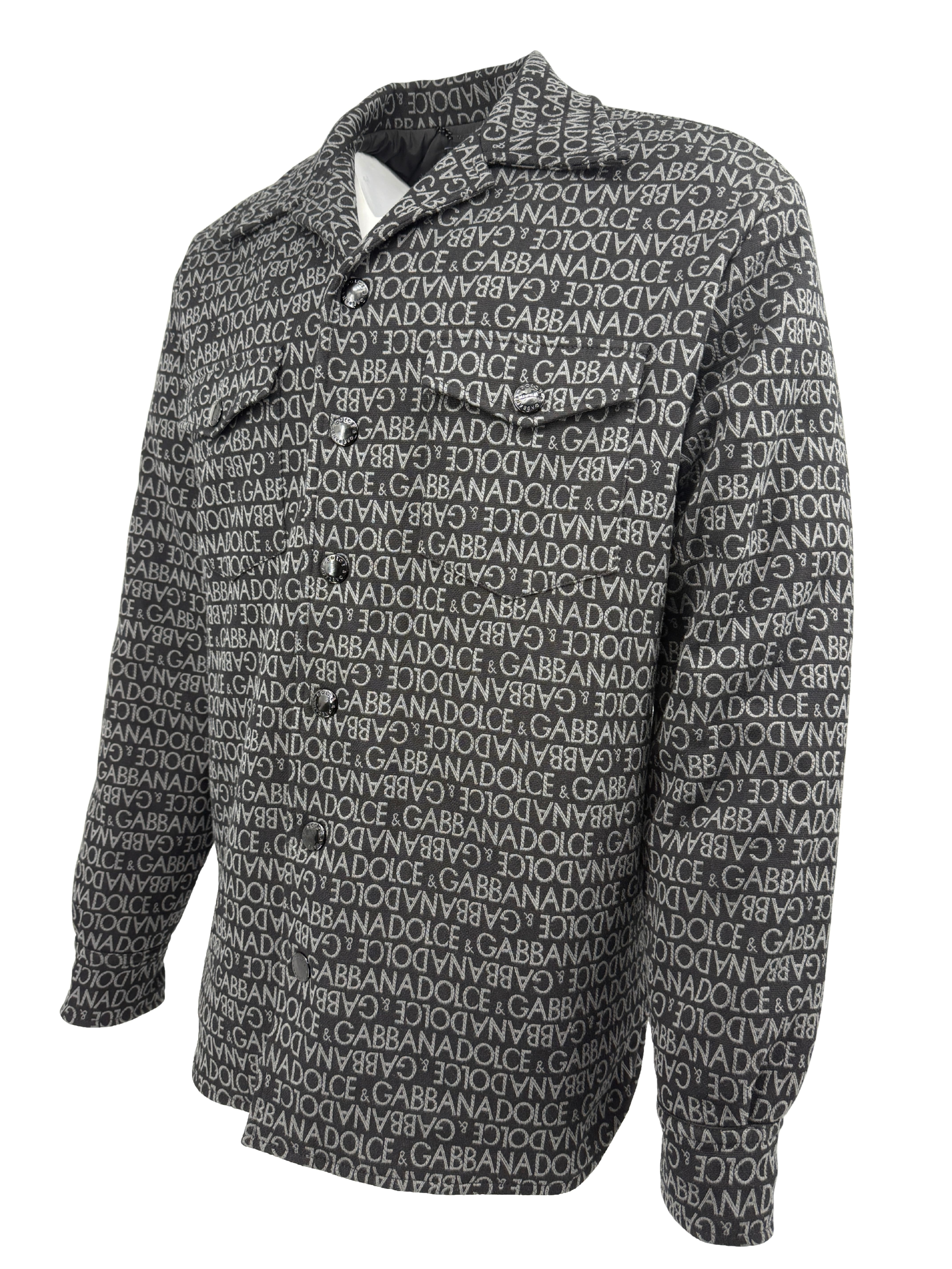 Dolce & Gabbana Monogram Logo Padded Overshirt - Black Dolce & Gabbana