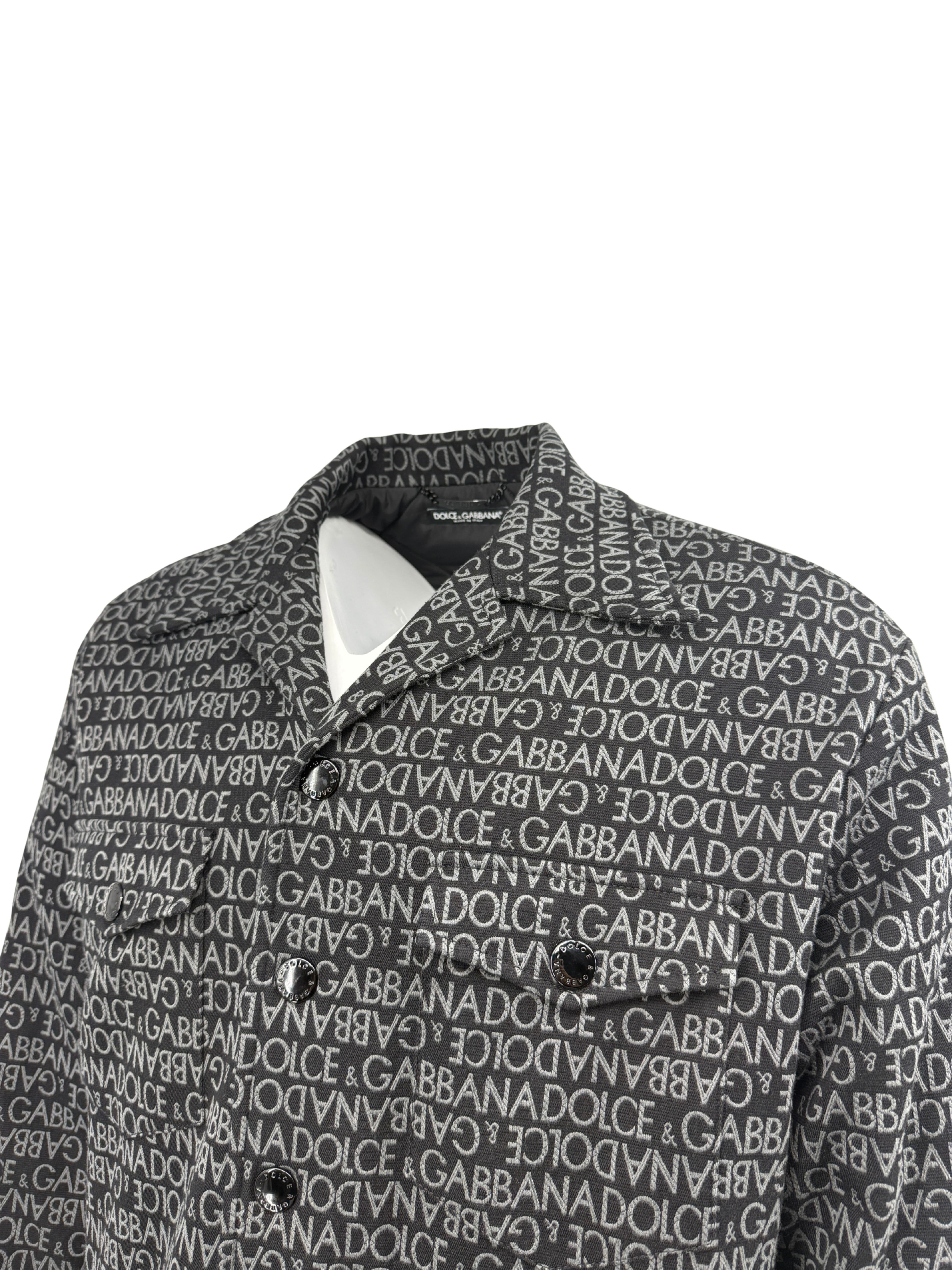 Dolce & Gabbana Monogram Logo Padded Overshirt - Black Dolce & Gabbana