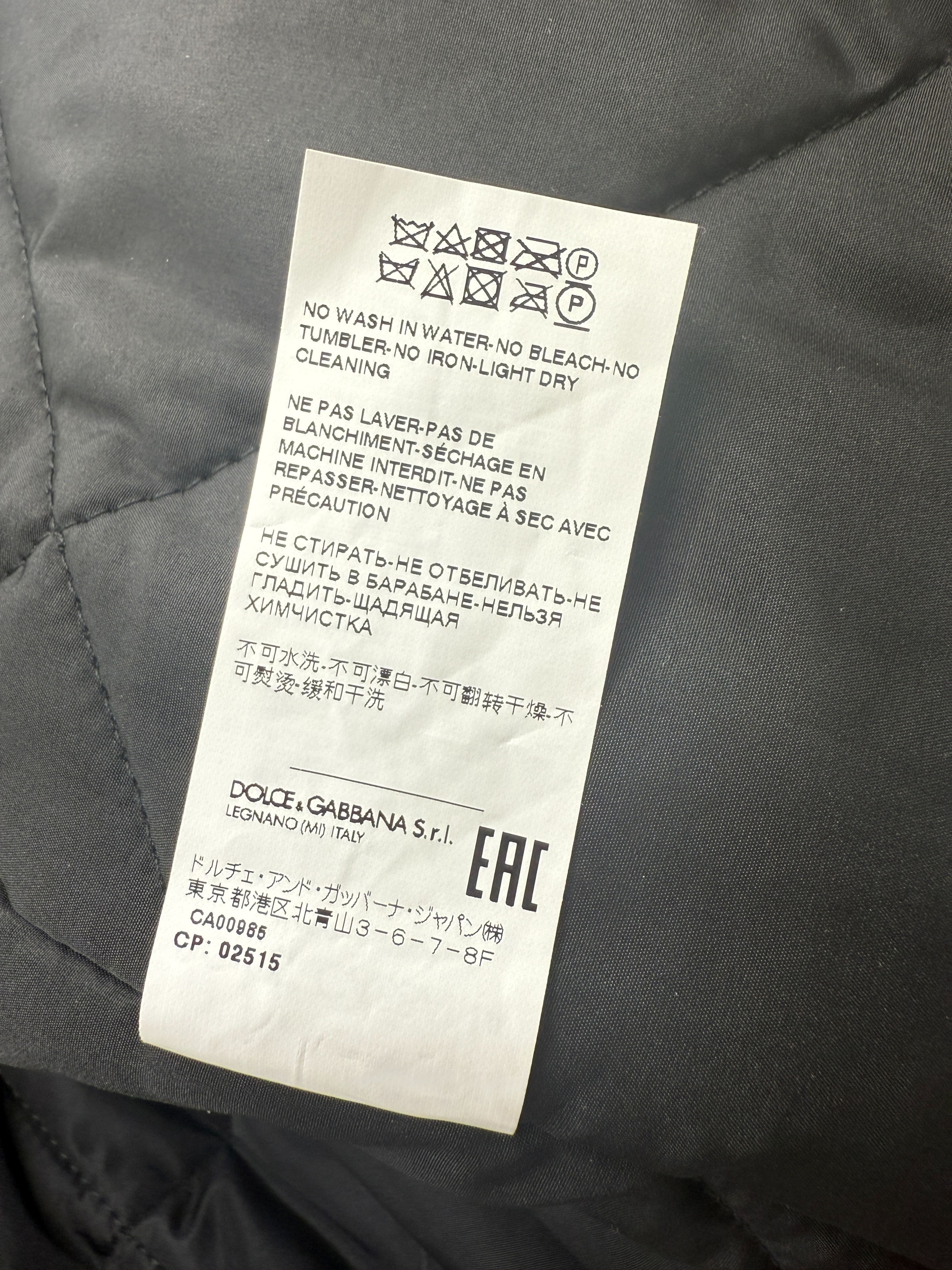 Dolce & Gabbana Monogram Logo Padded Overshirt - Black Dolce & Gabbana