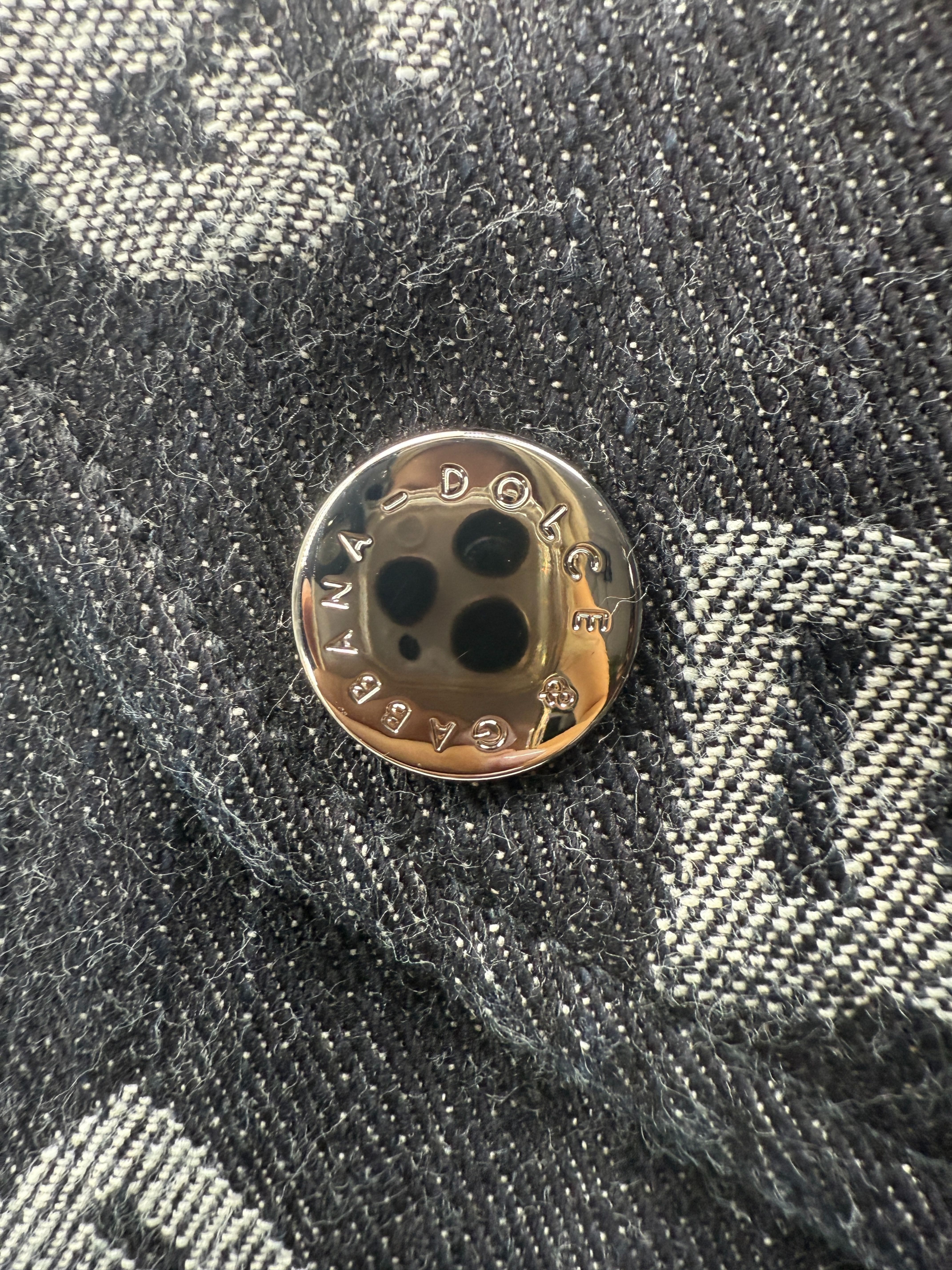 Dolce & Gabbana Monogram Denim Bomber Jacket - Navy Dolce & Gabbana