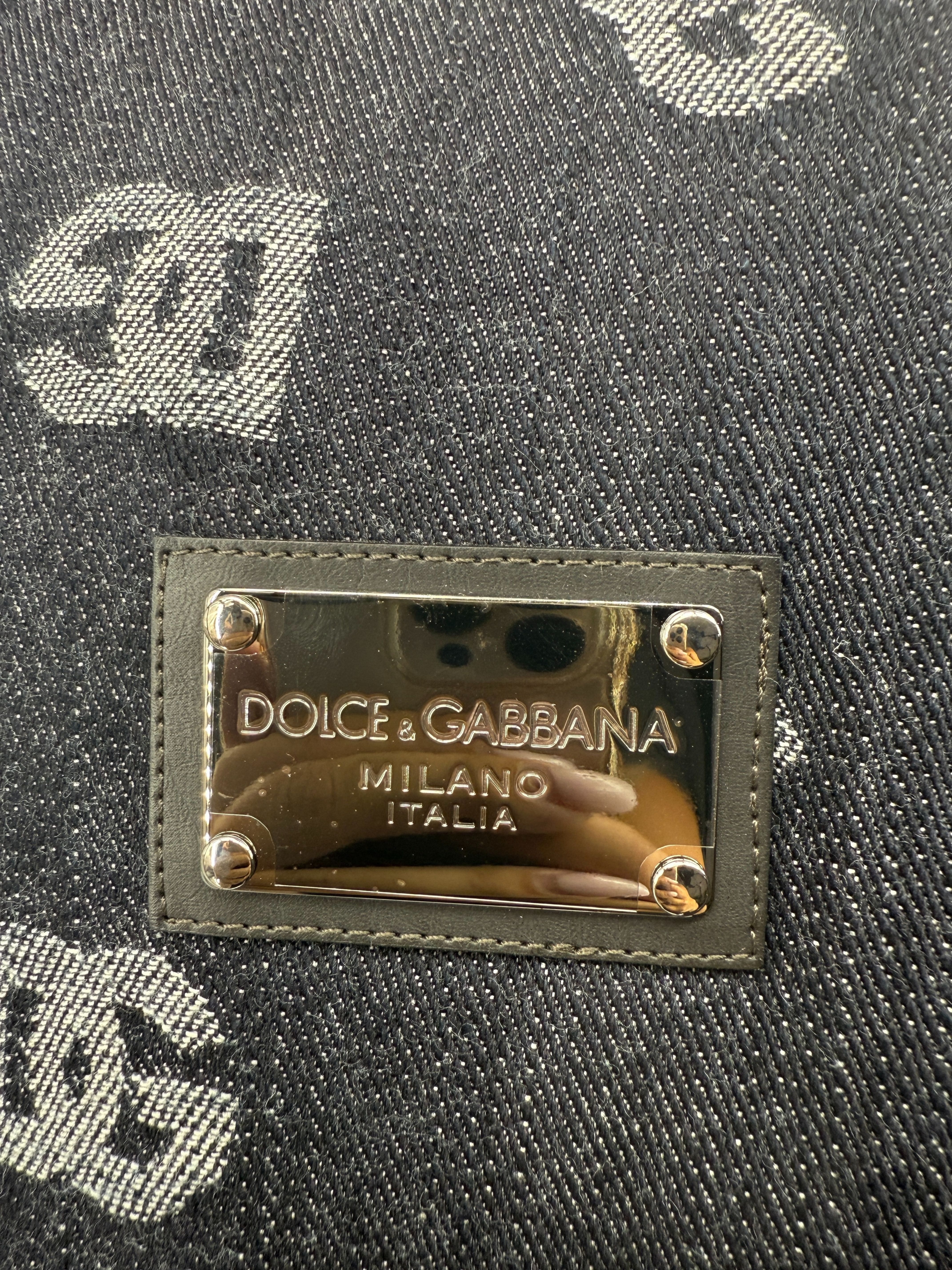 Dolce & Gabbana Monogram Denim Bomber Jacket - Navy Dolce & Gabbana