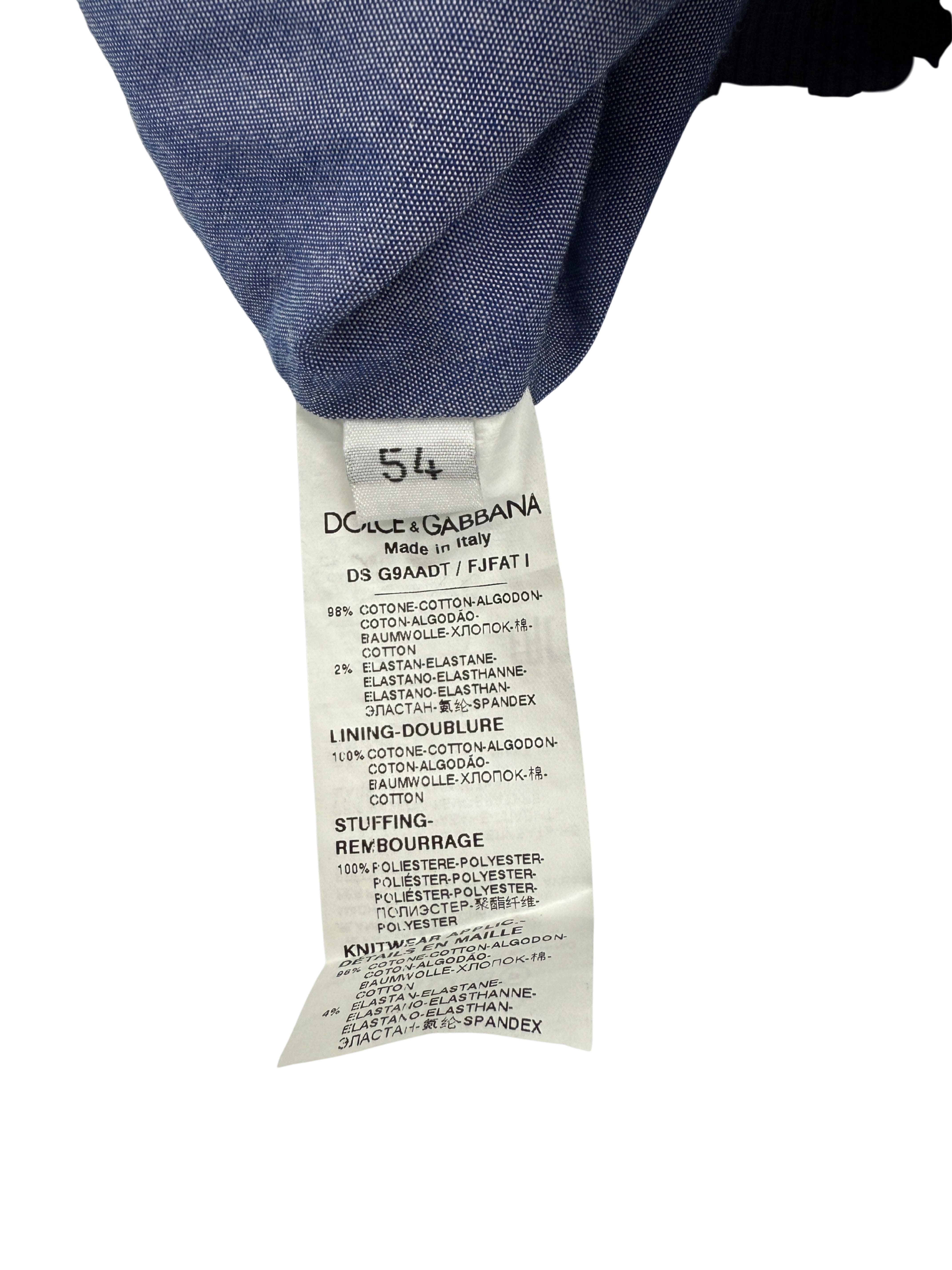 Dolce & Gabbana Monogram Denim Bomber Jacket - Navy Dolce & Gabbana