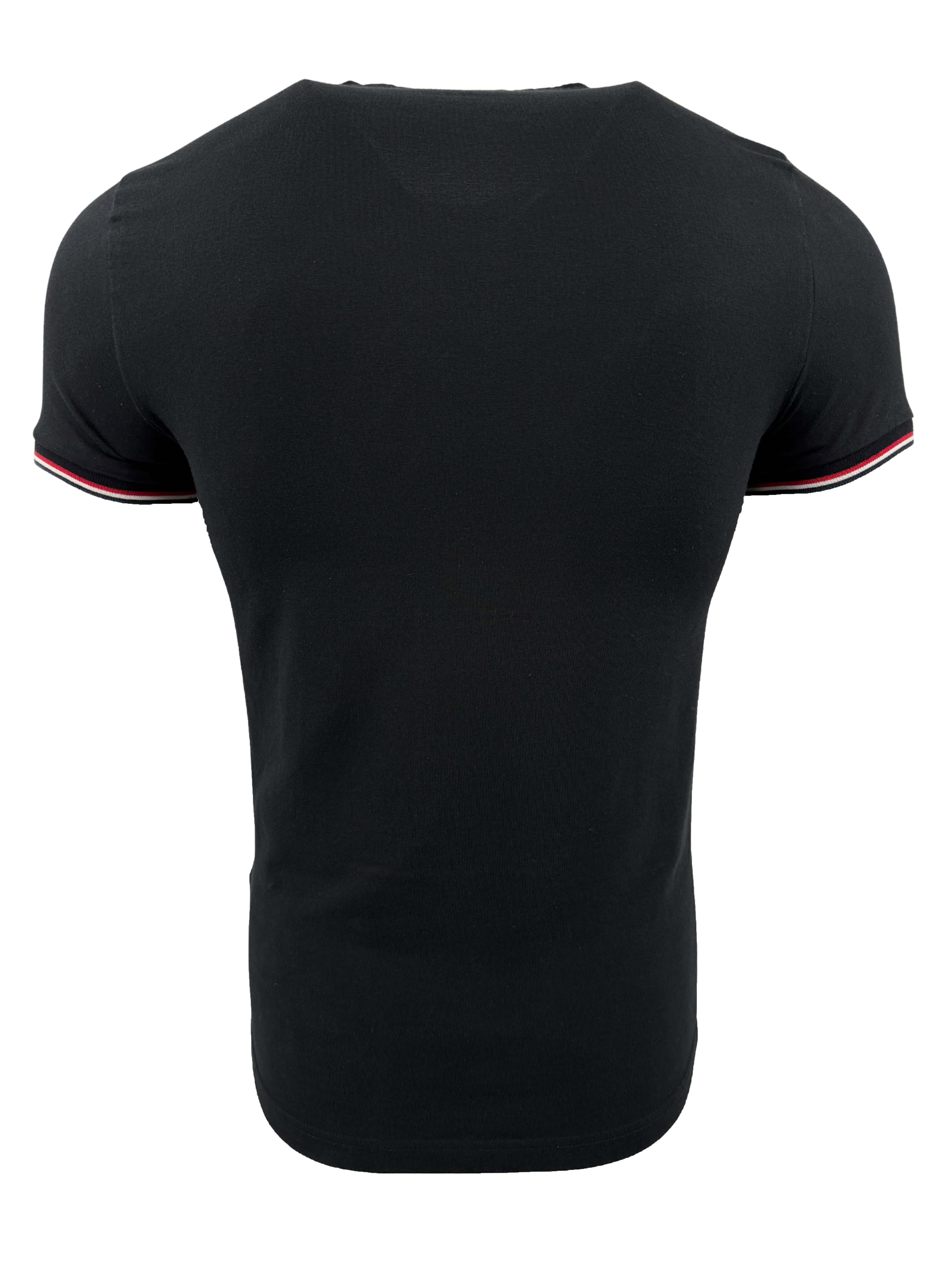 Moncler Tricolour-Trimmed Cotton T-Shirt - Black Moncler