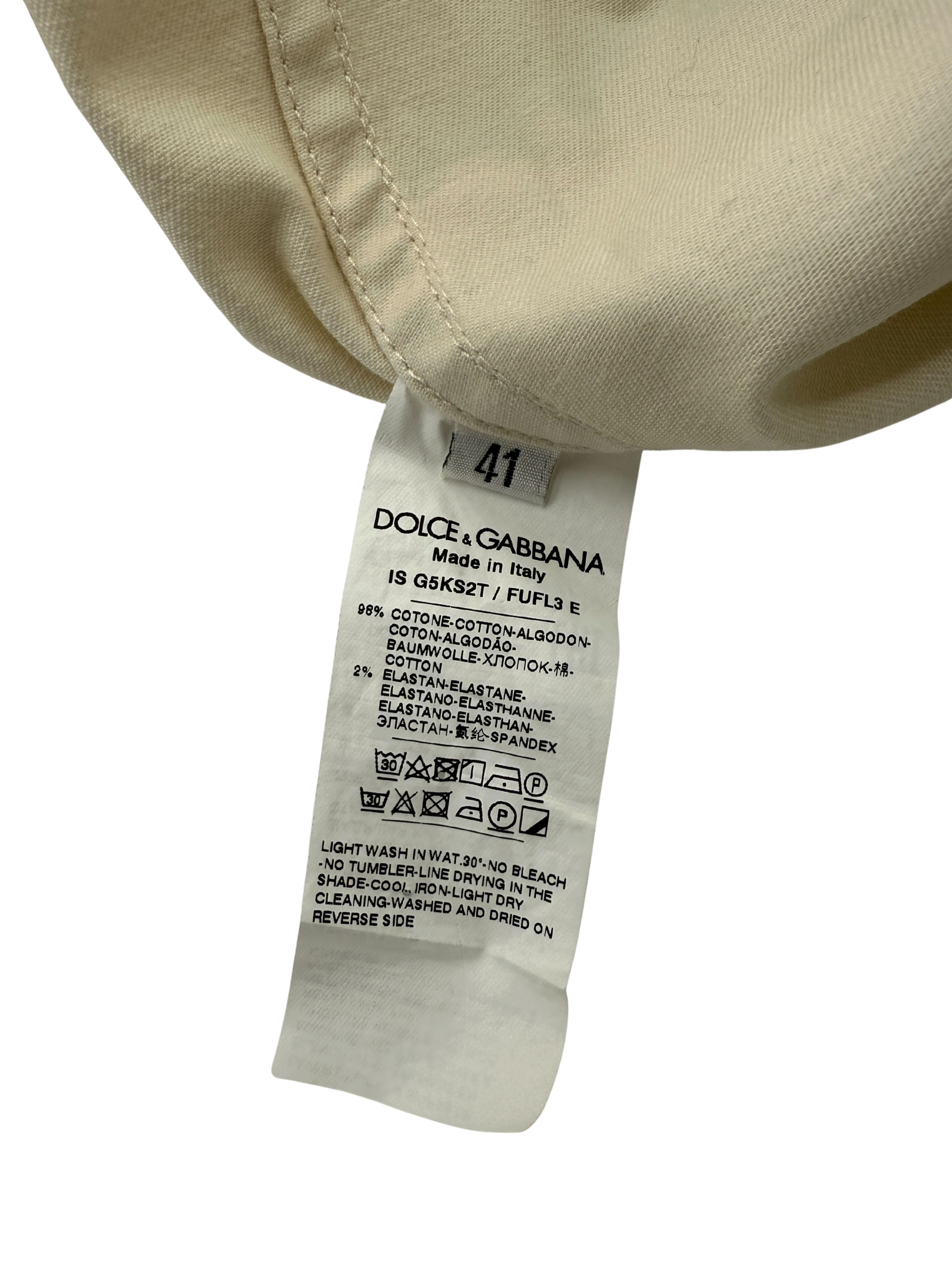 Dolce & Gabbana Cotton Shirt - Cream (Unused) Dolce & Gabbana