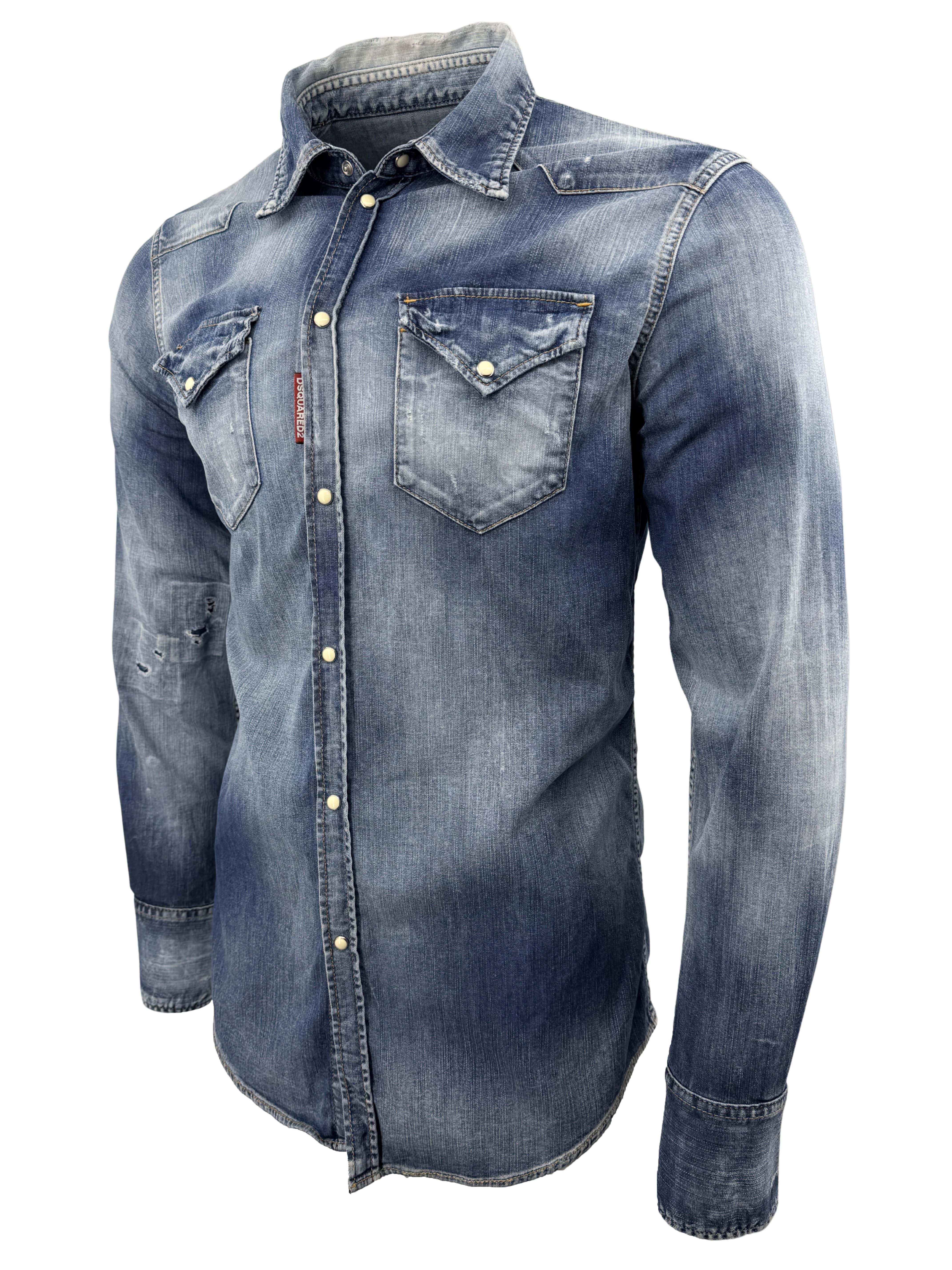 Dsquared2 ICON Denim Western Shirt - Blue Dsquared2