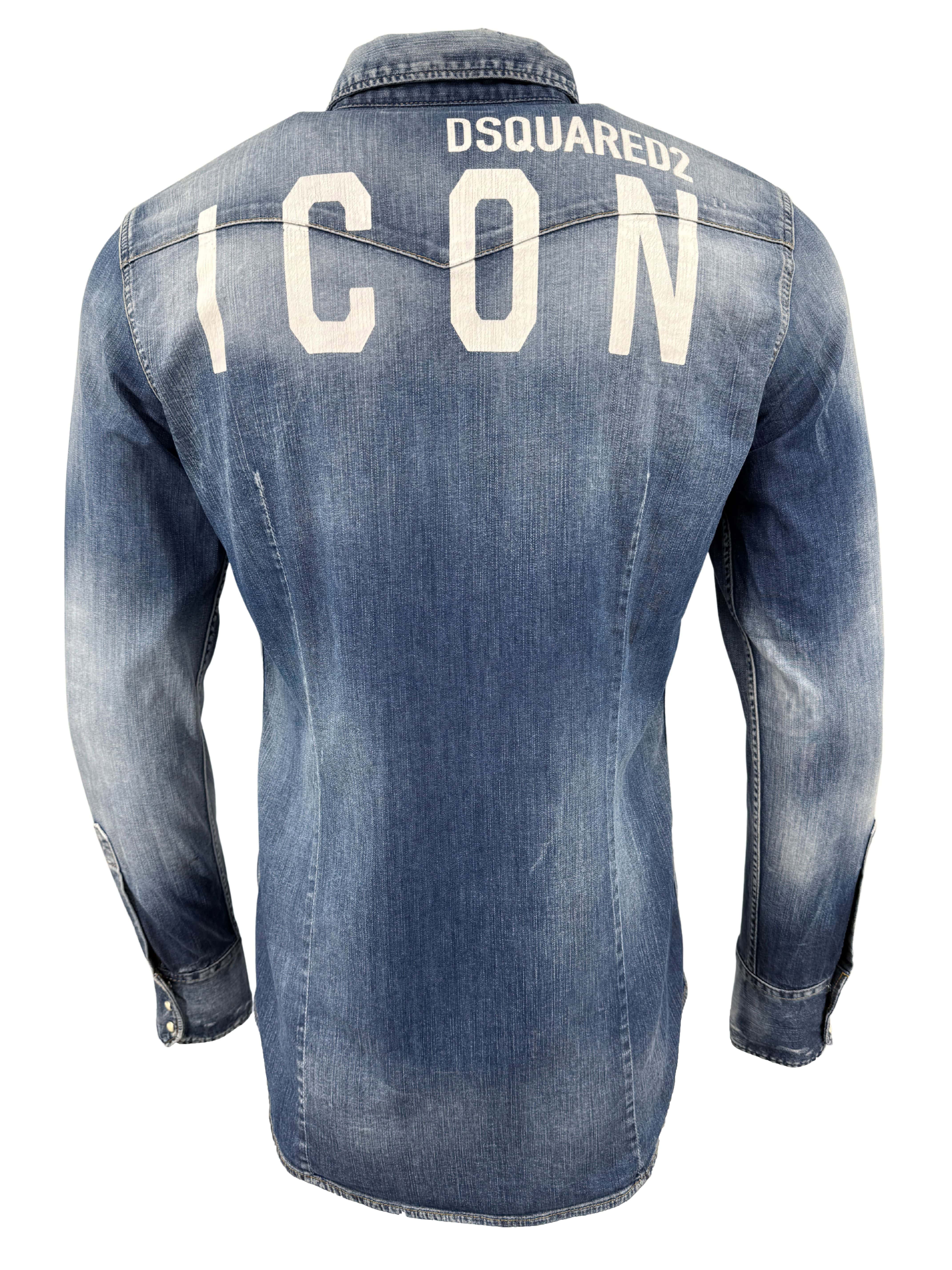 Dsquared2 ICON Denim Western Shirt - Blue Dsquared2
