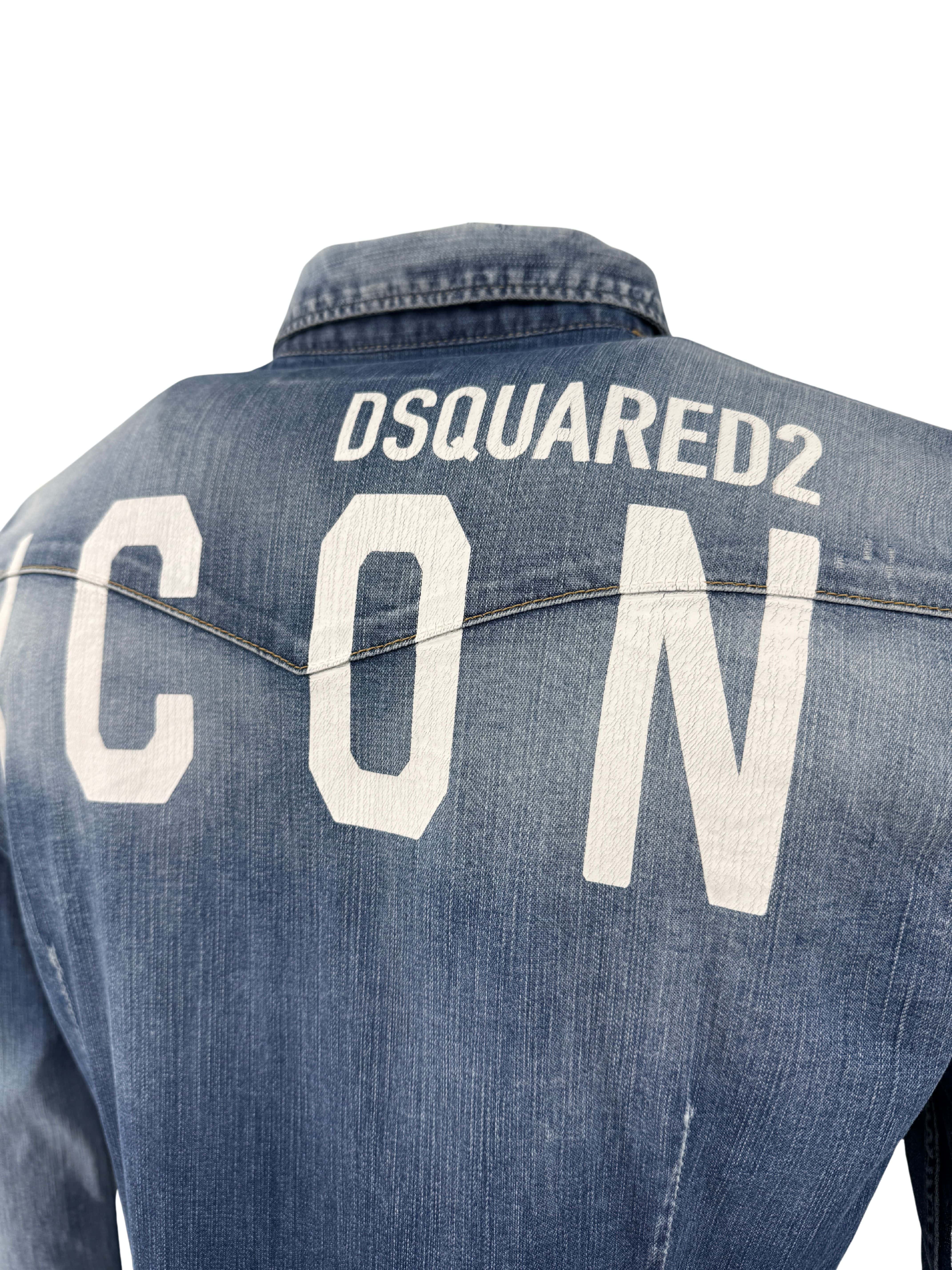 Dsquared2 ICON Denim Western Shirt - Blue Dsquared2