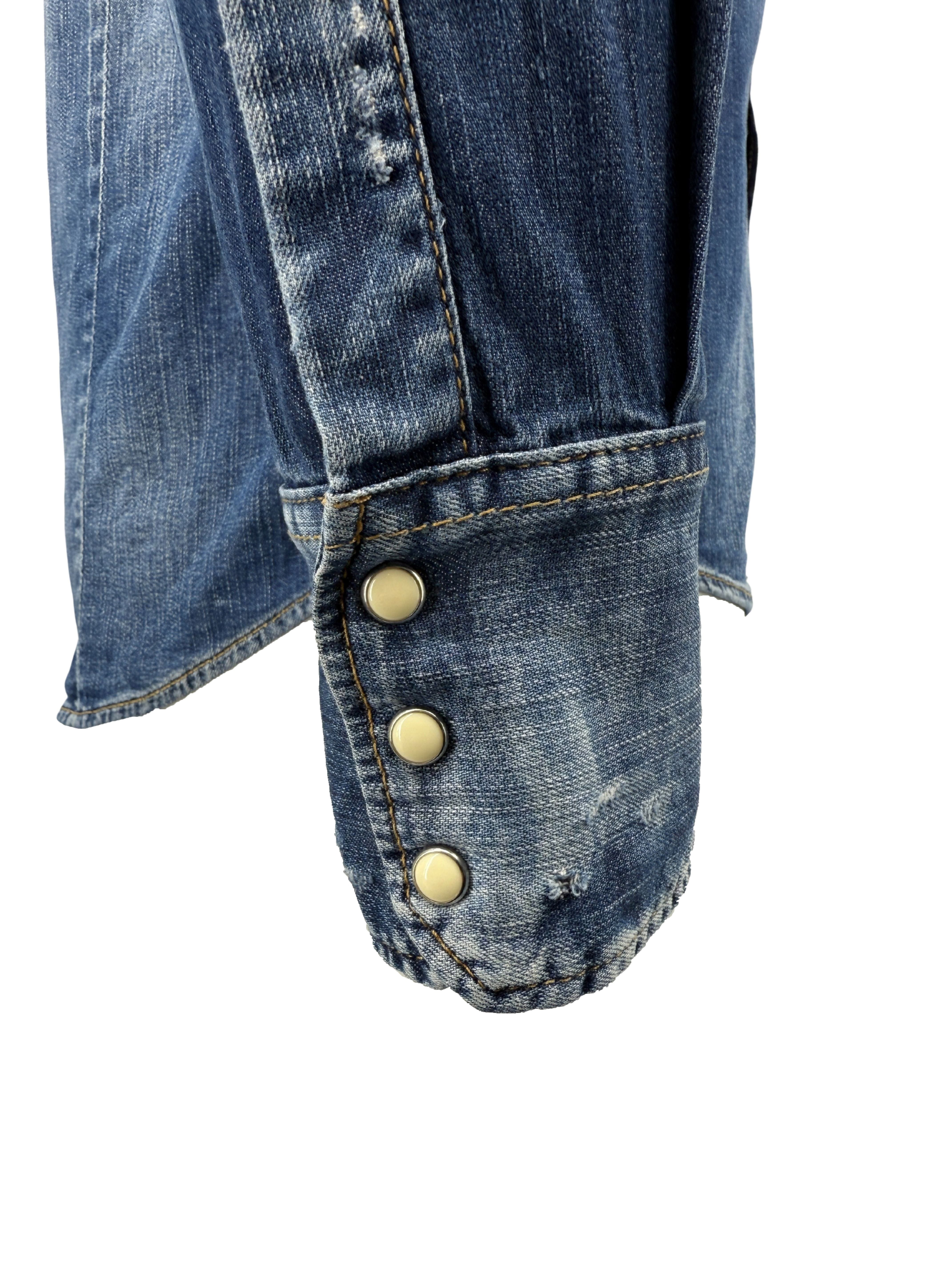 Dsquared2 ICON Denim Western Shirt - Blue Dsquared2