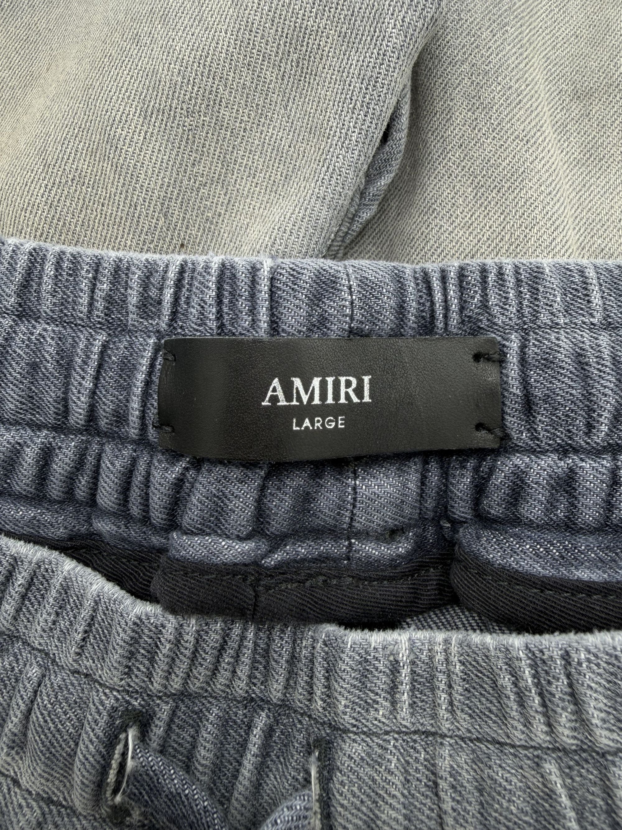 Amiri Distressed RLX Baggy Straight Leg Jeans - Grey Amiri