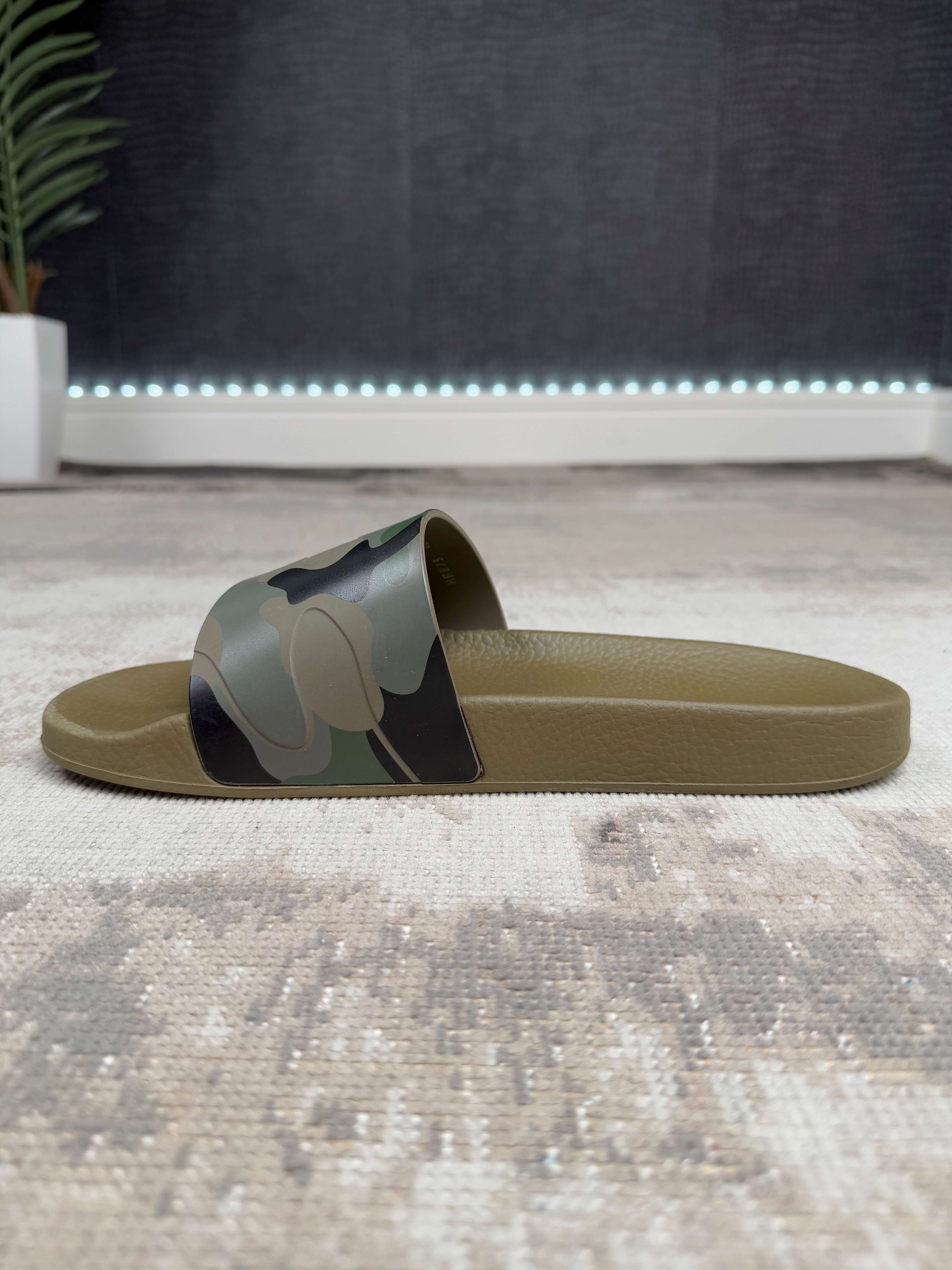 Valentino Camo Rubber Slider - Camo Green Valentino