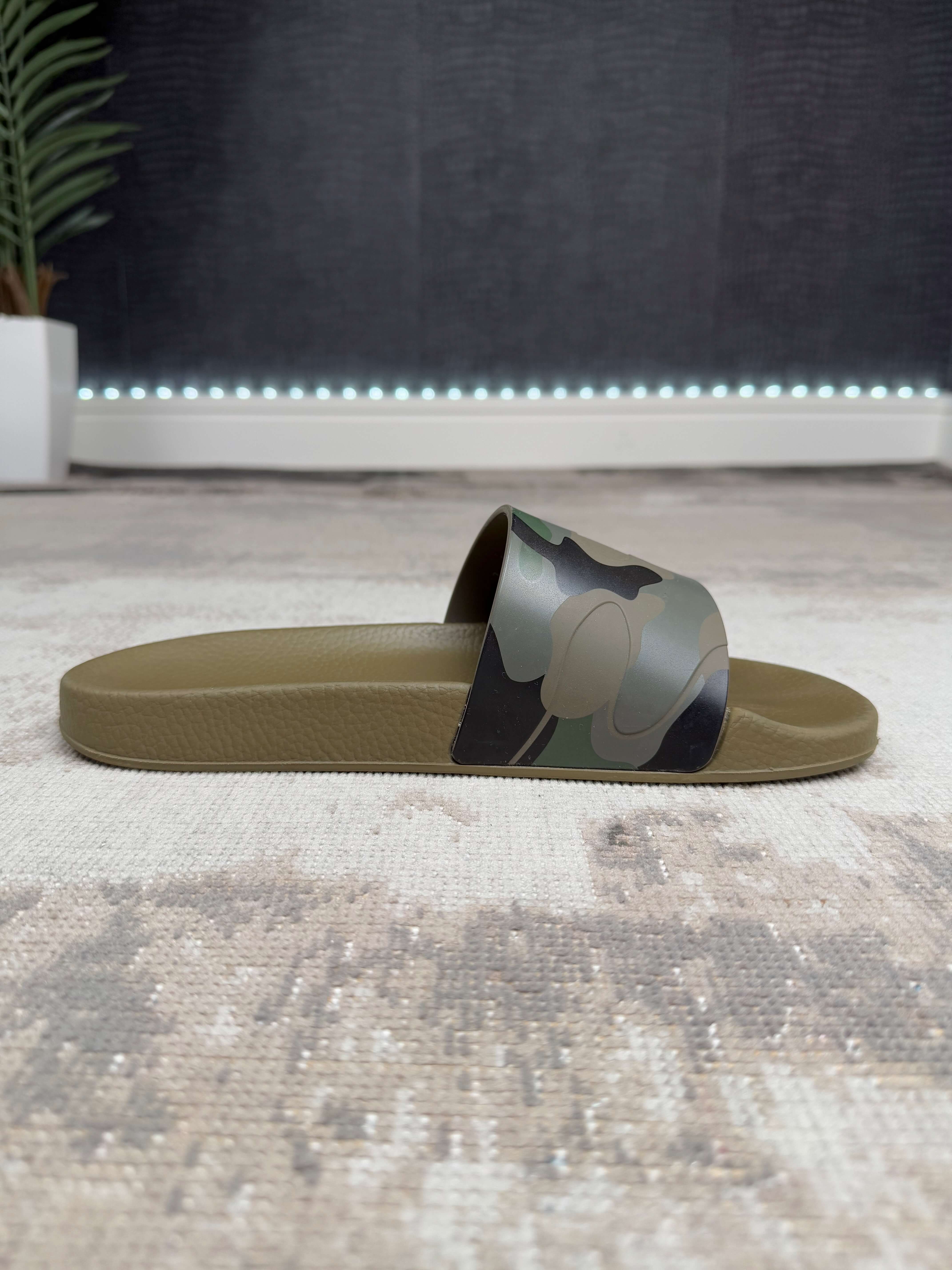 Valentino Camo Rubber Slider - Camo Green Valentino