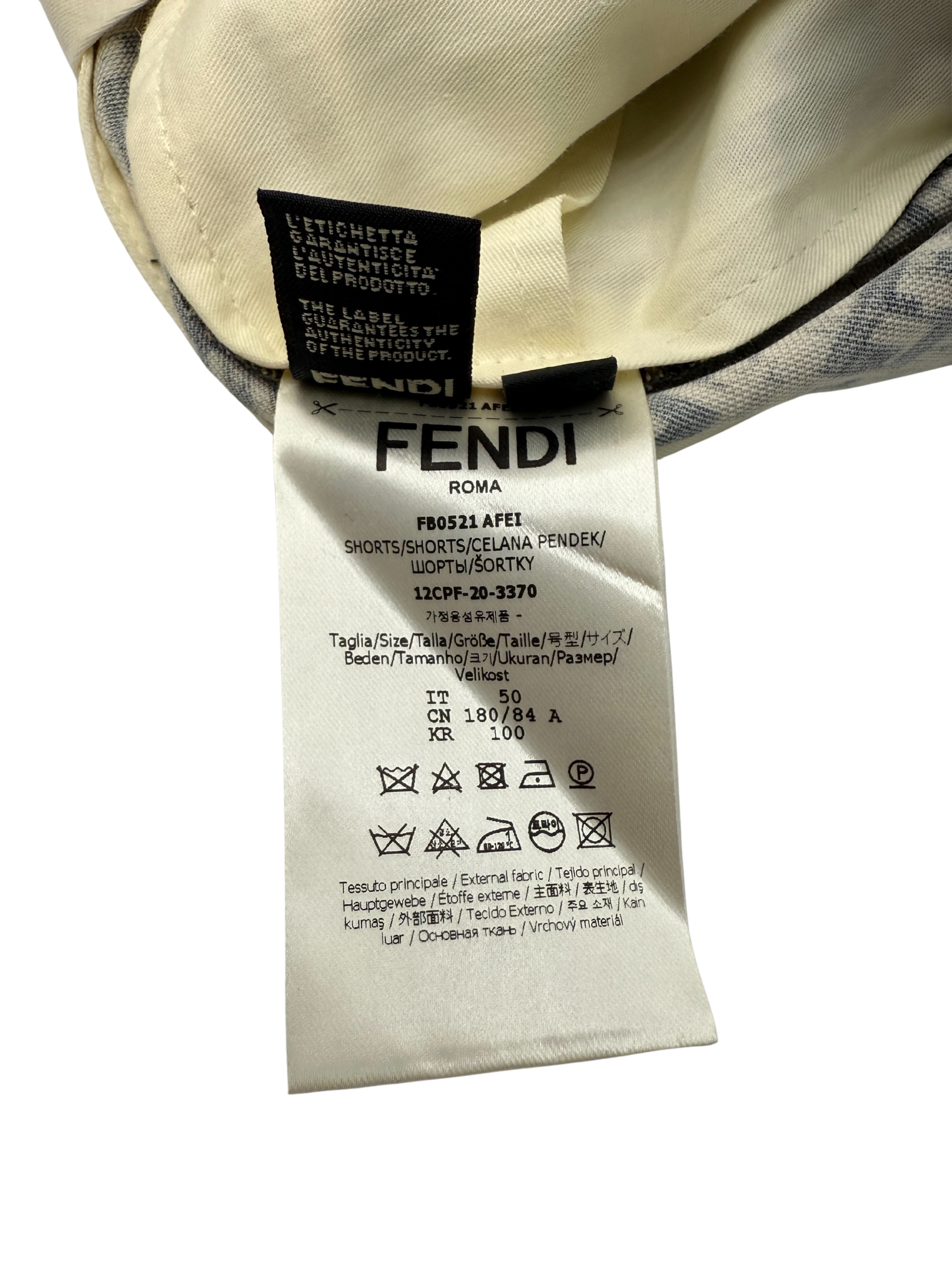 Fendi Logo Print Shorts - Beige Fendi