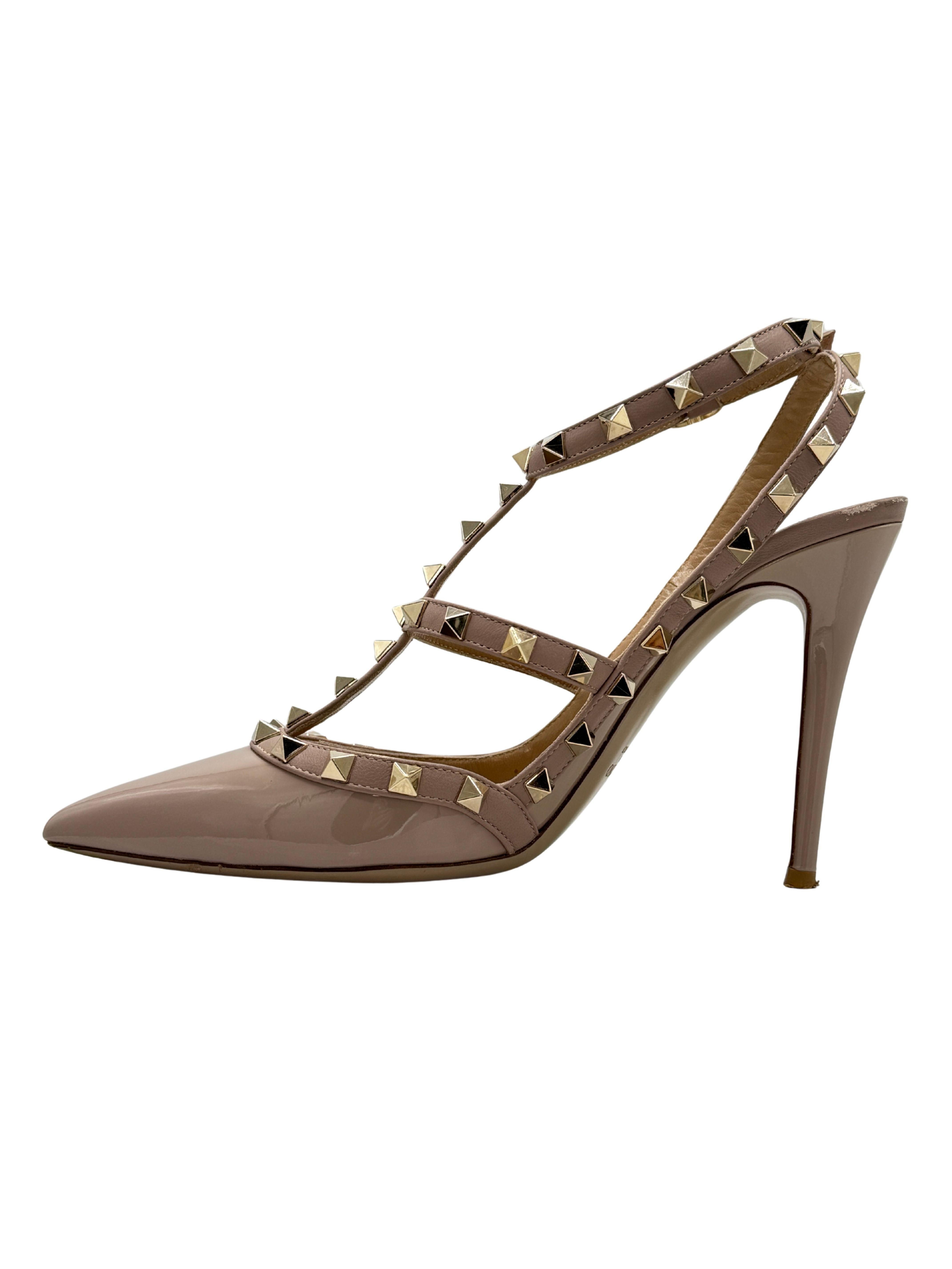 Valentino Rockstud Ankle Strap Pumps - Mauve Valentino