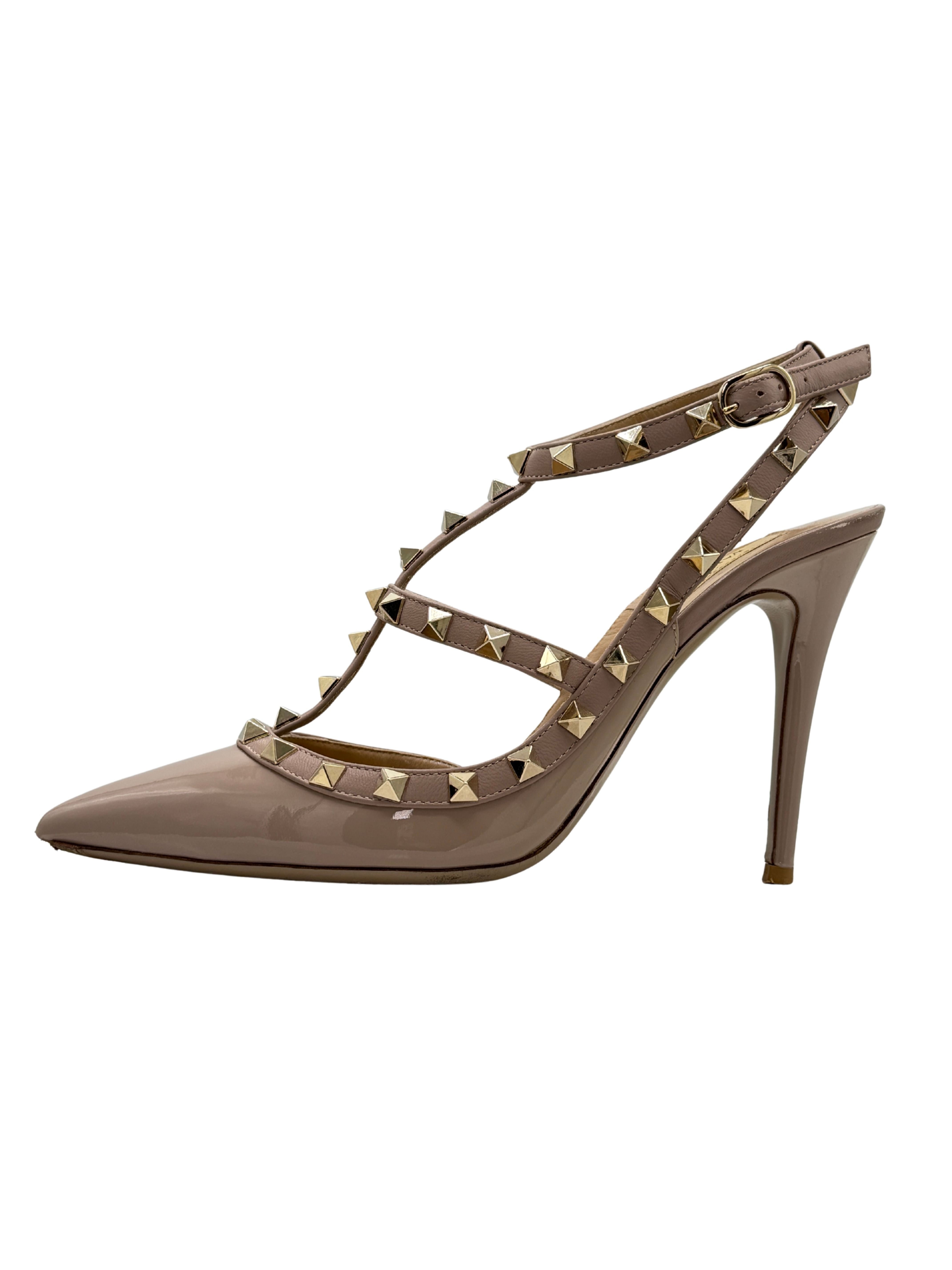 Valentino Rockstud Ankle Strap Pumps - Mauve Valentino