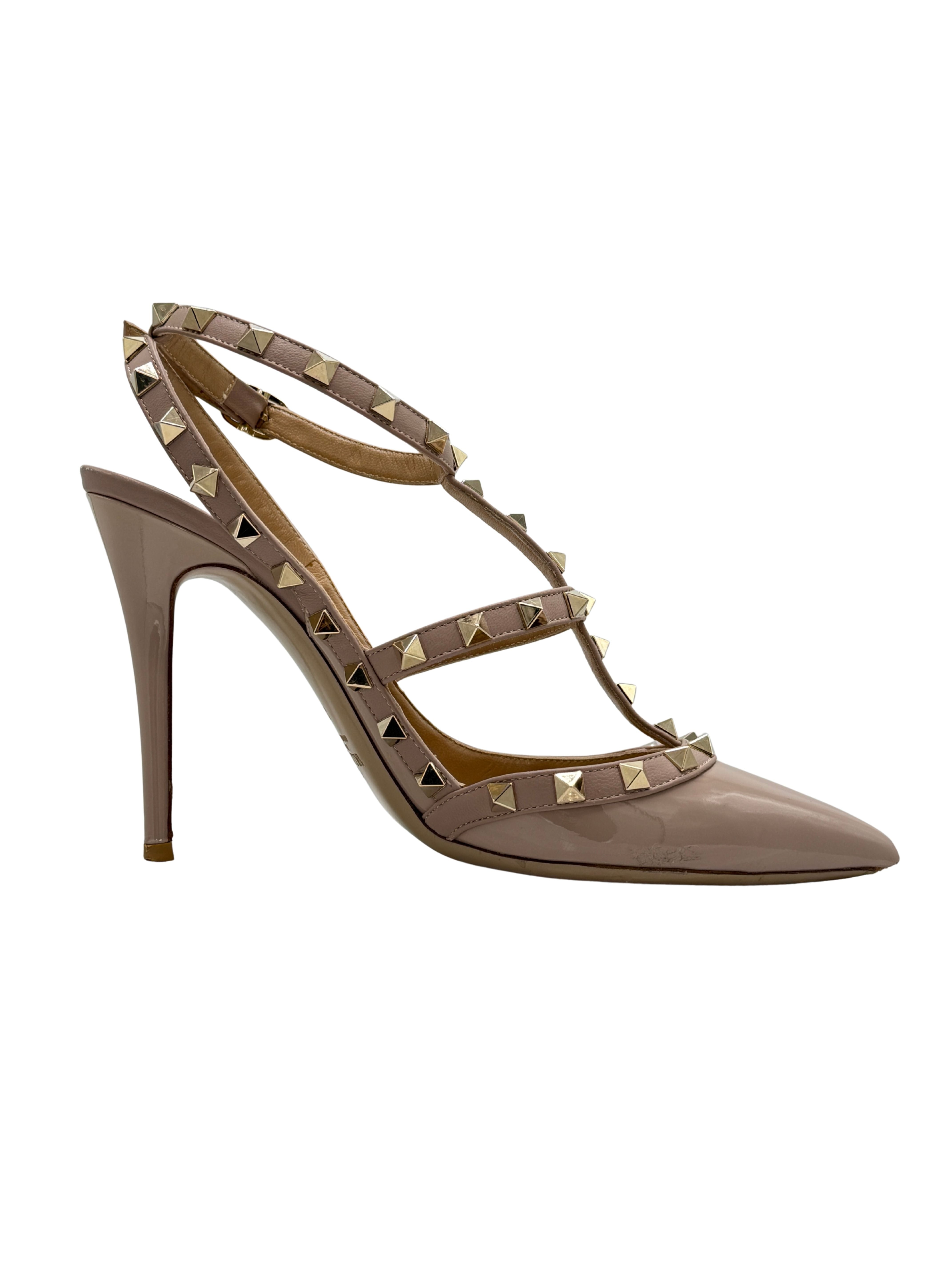 Valentino Rockstud Ankle Strap Pumps - Mauve Valentino