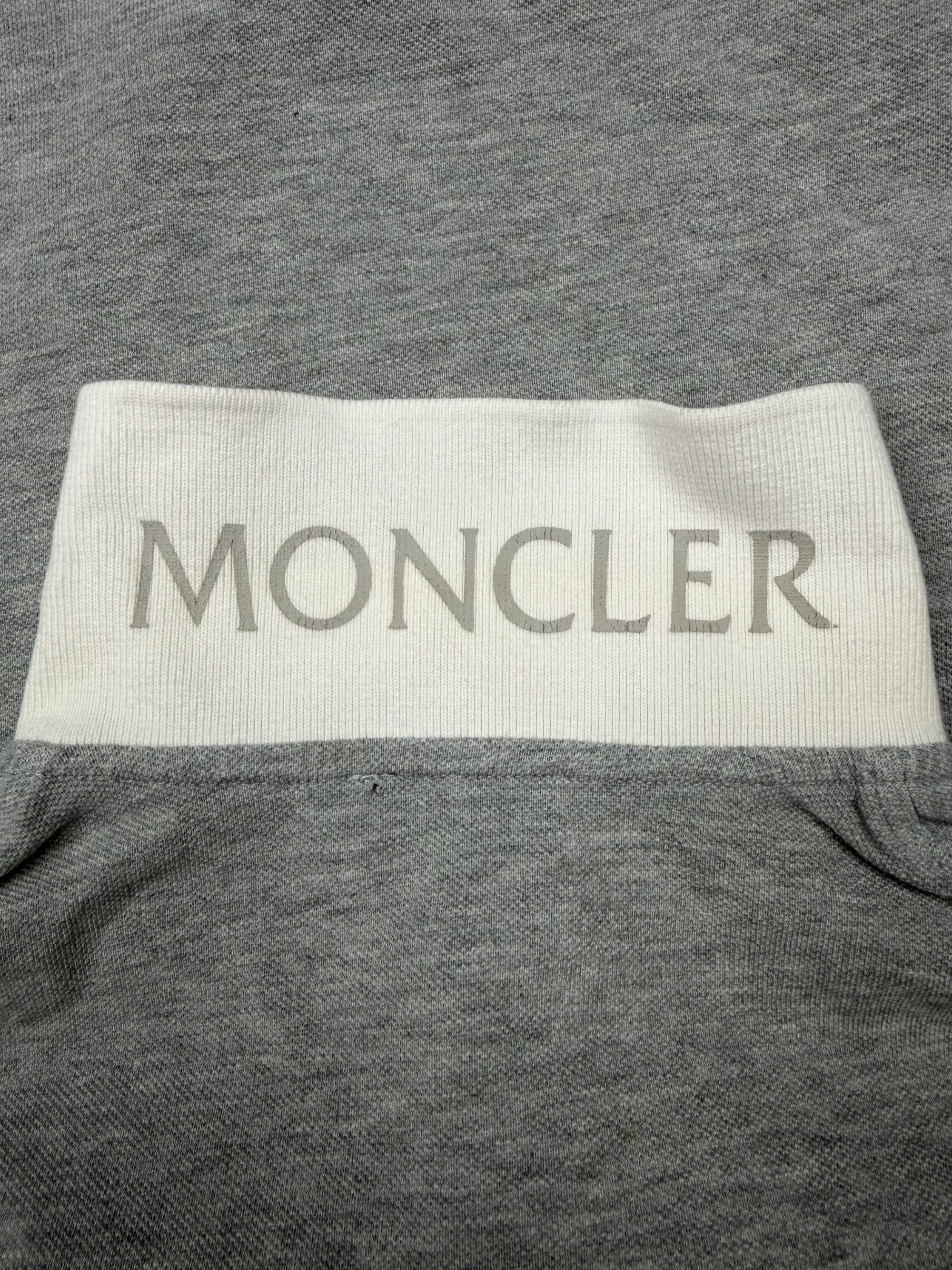 Moncler Badge White Collar Polo - Grey Moncler