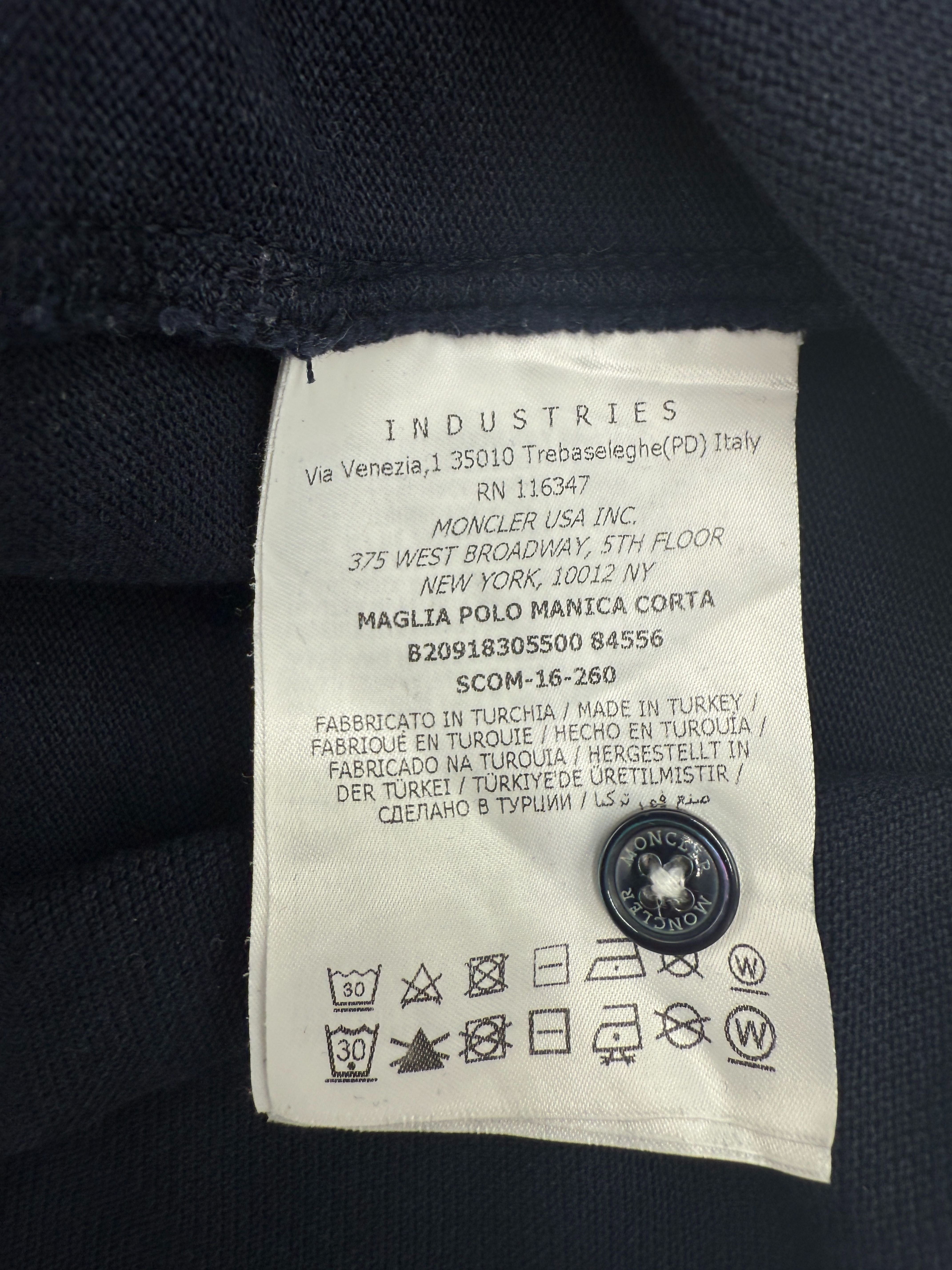 Moncler Logo Cotton Maglia Polo Shirt - Navy Moncler