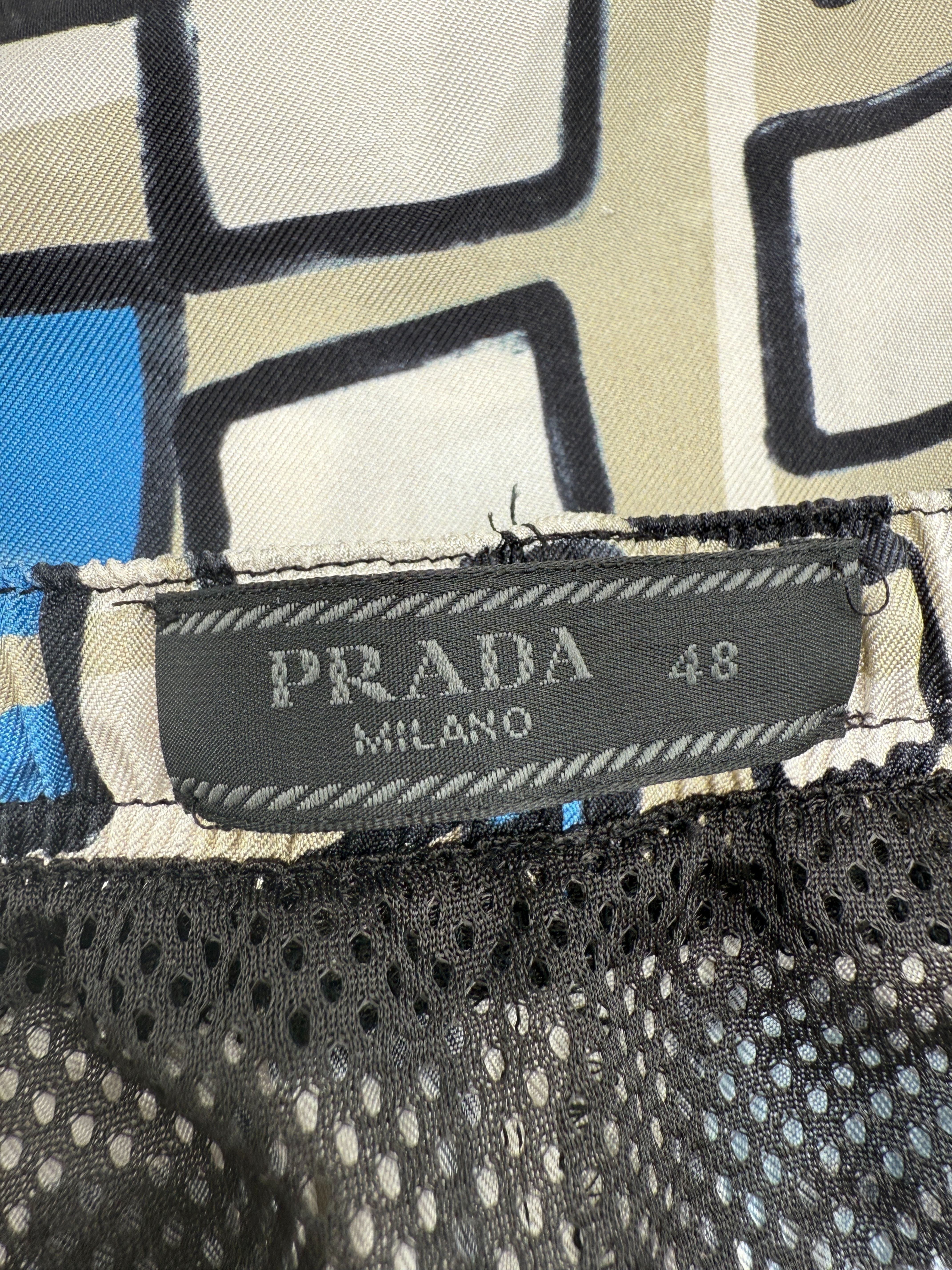 Prada Geometric-Print Swim Shorts - Beige Prada