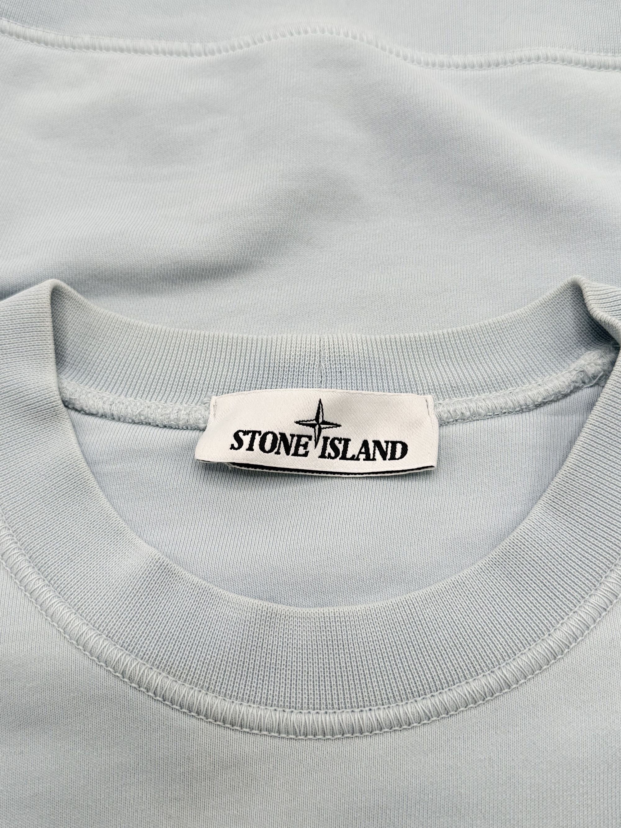 Stone Island Badge Sweatshirt - Light Blue Stone Island