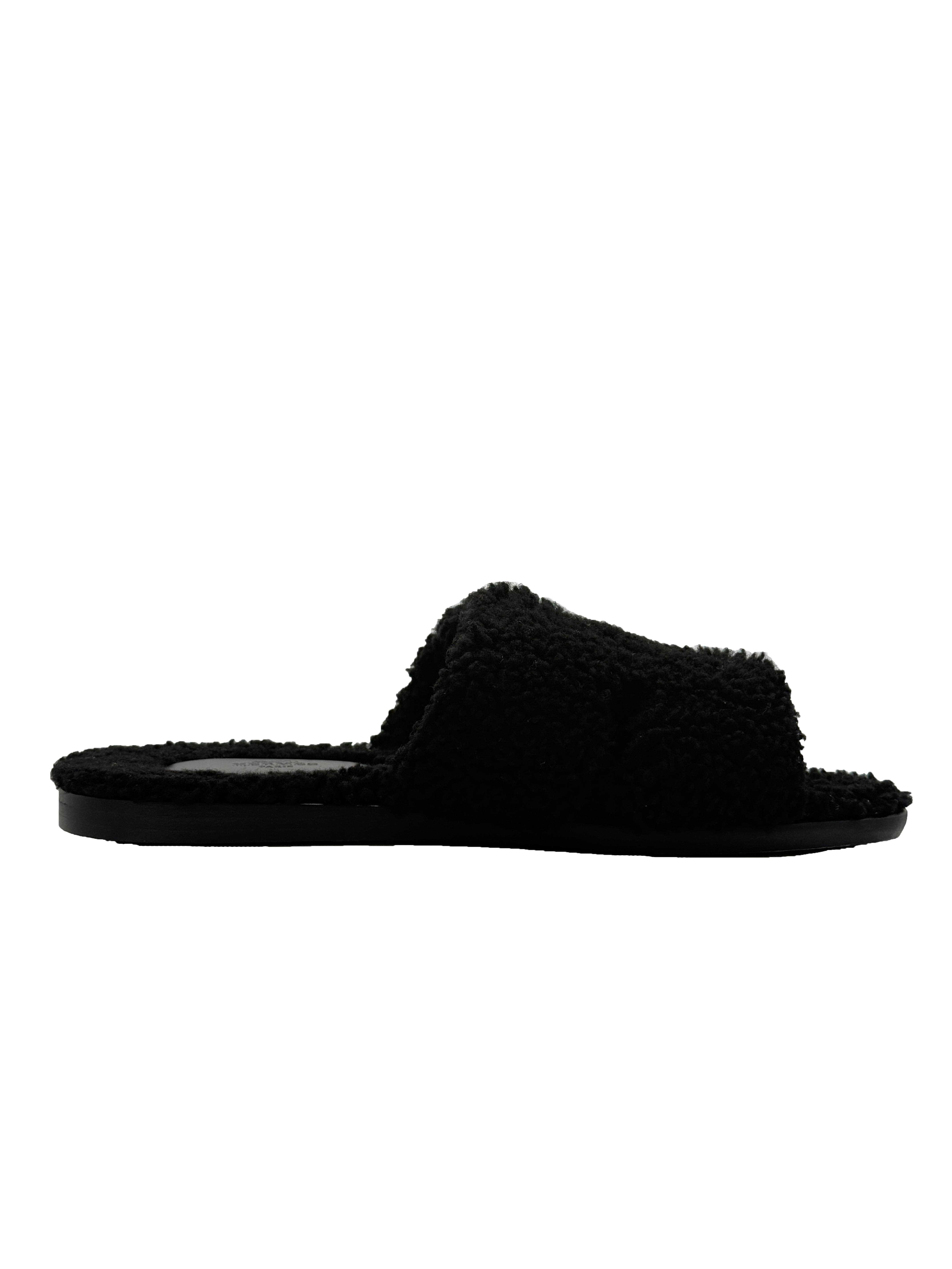 Hermès Izmir Shearling Sandal - Black