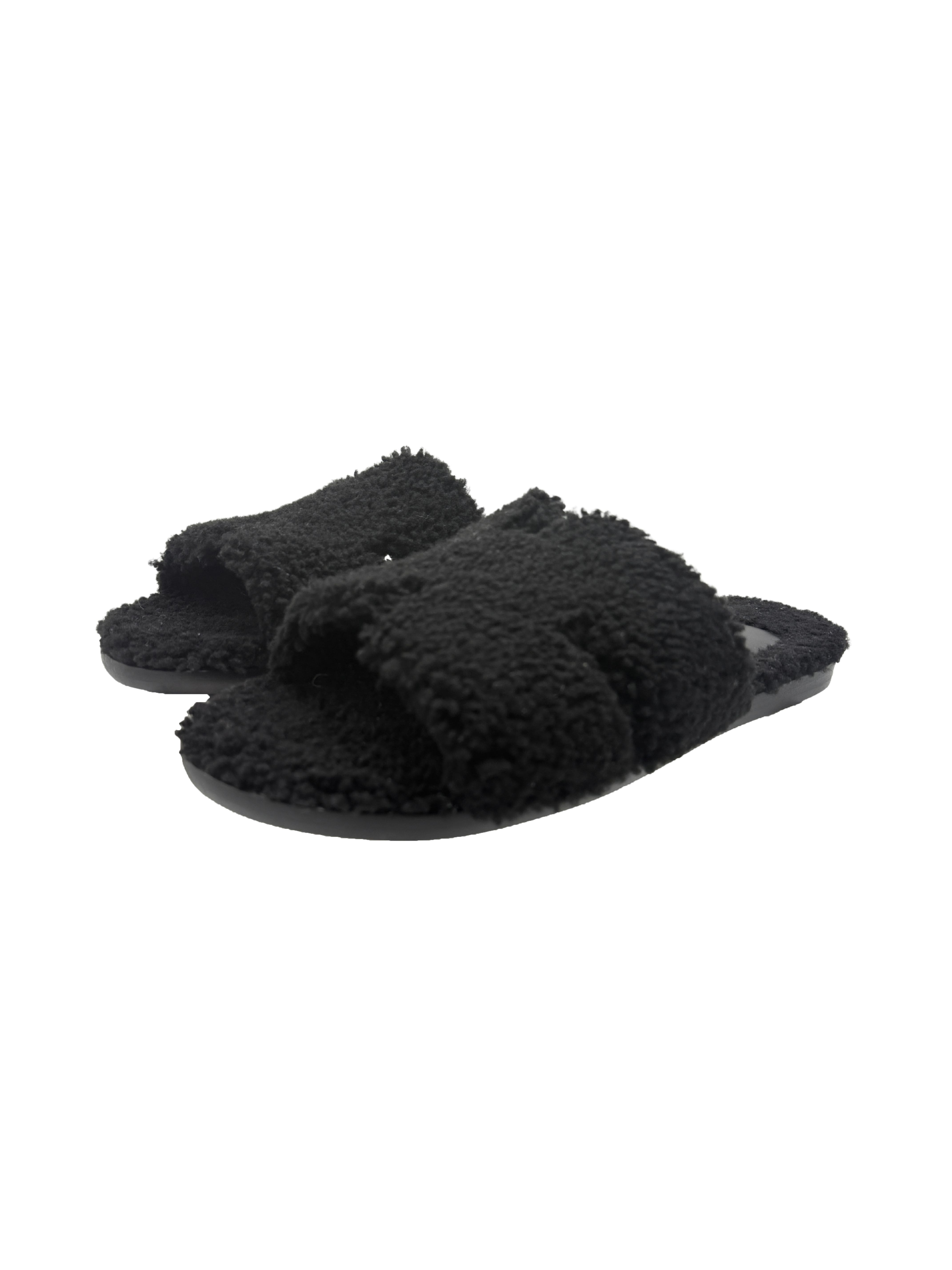 Hermès Izmir Shearling Sandal - Black
