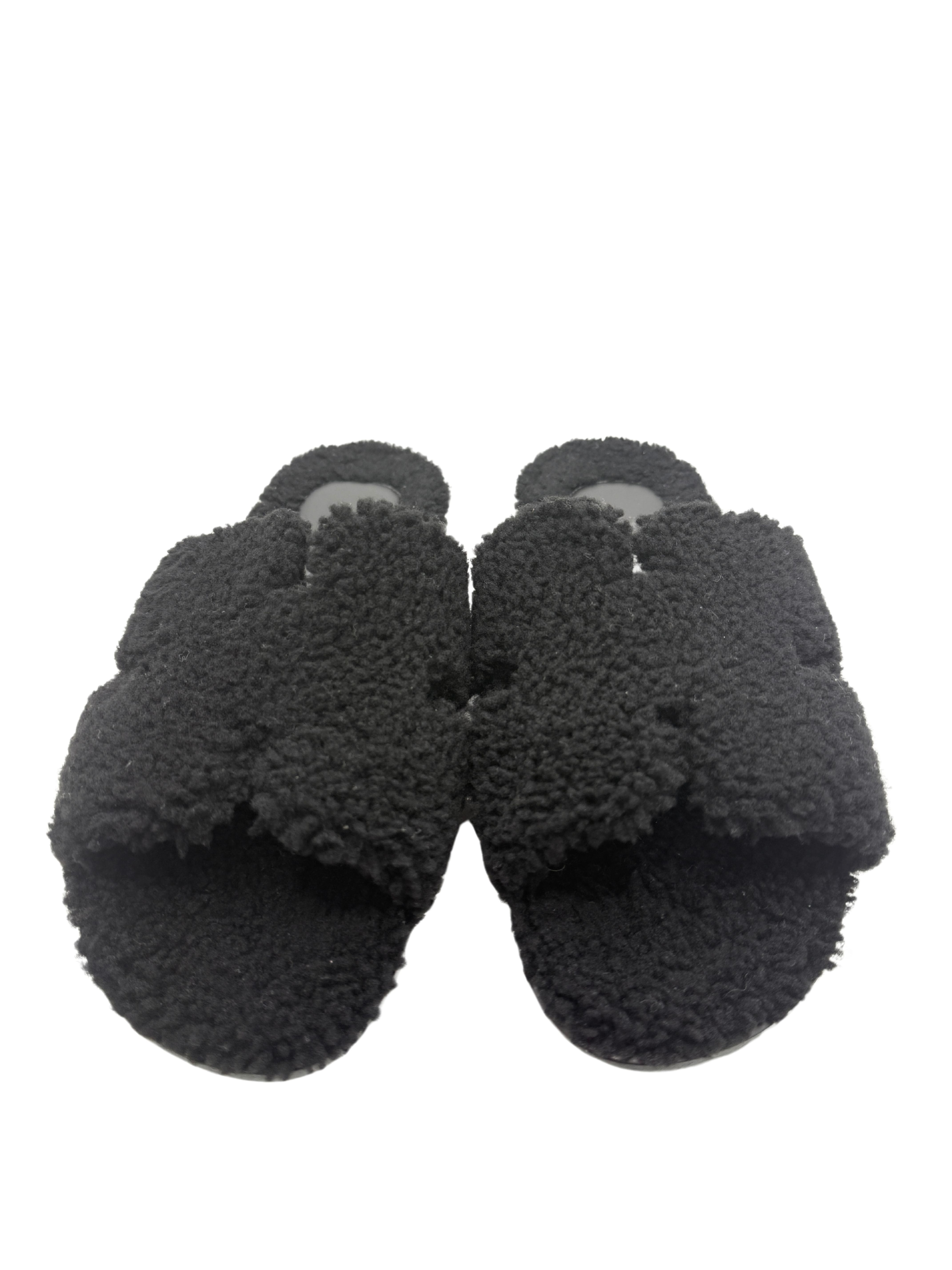 Hermès Izmir Shearling Sandal - Black