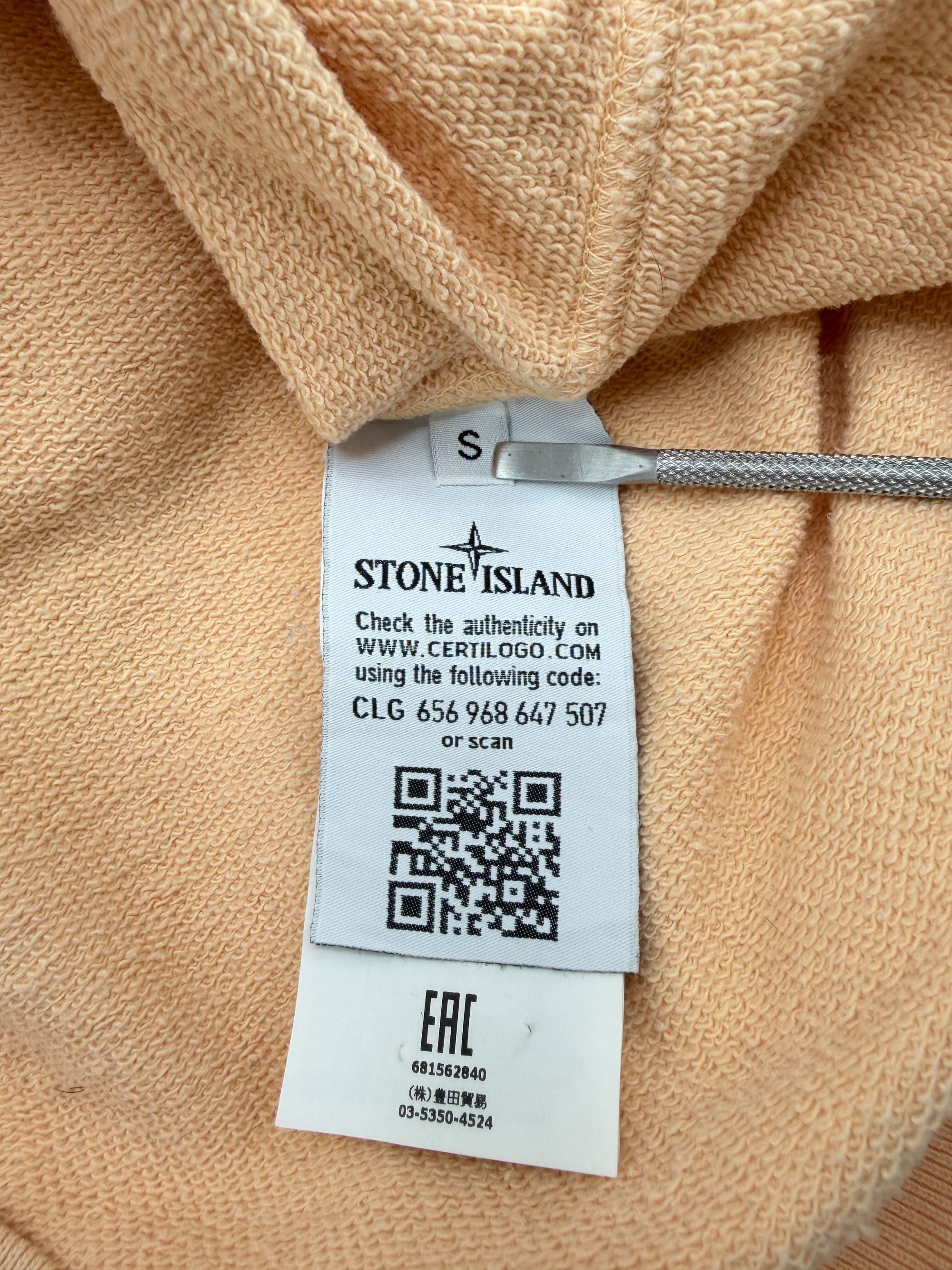 Stone Island Badge Hoodie - Coral Stone Island