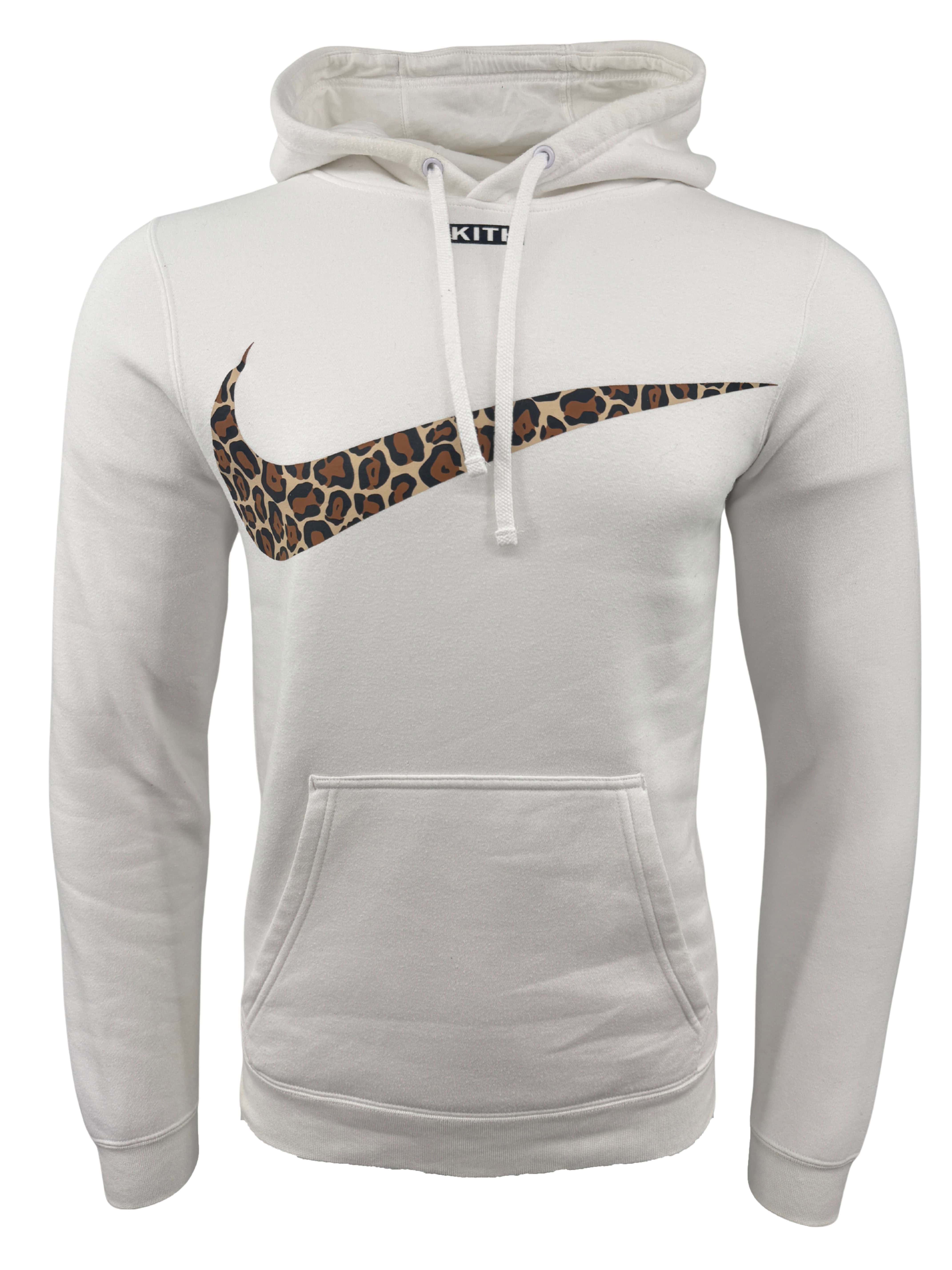 KITH x Nike Leopard Swoosh Hoodie - White