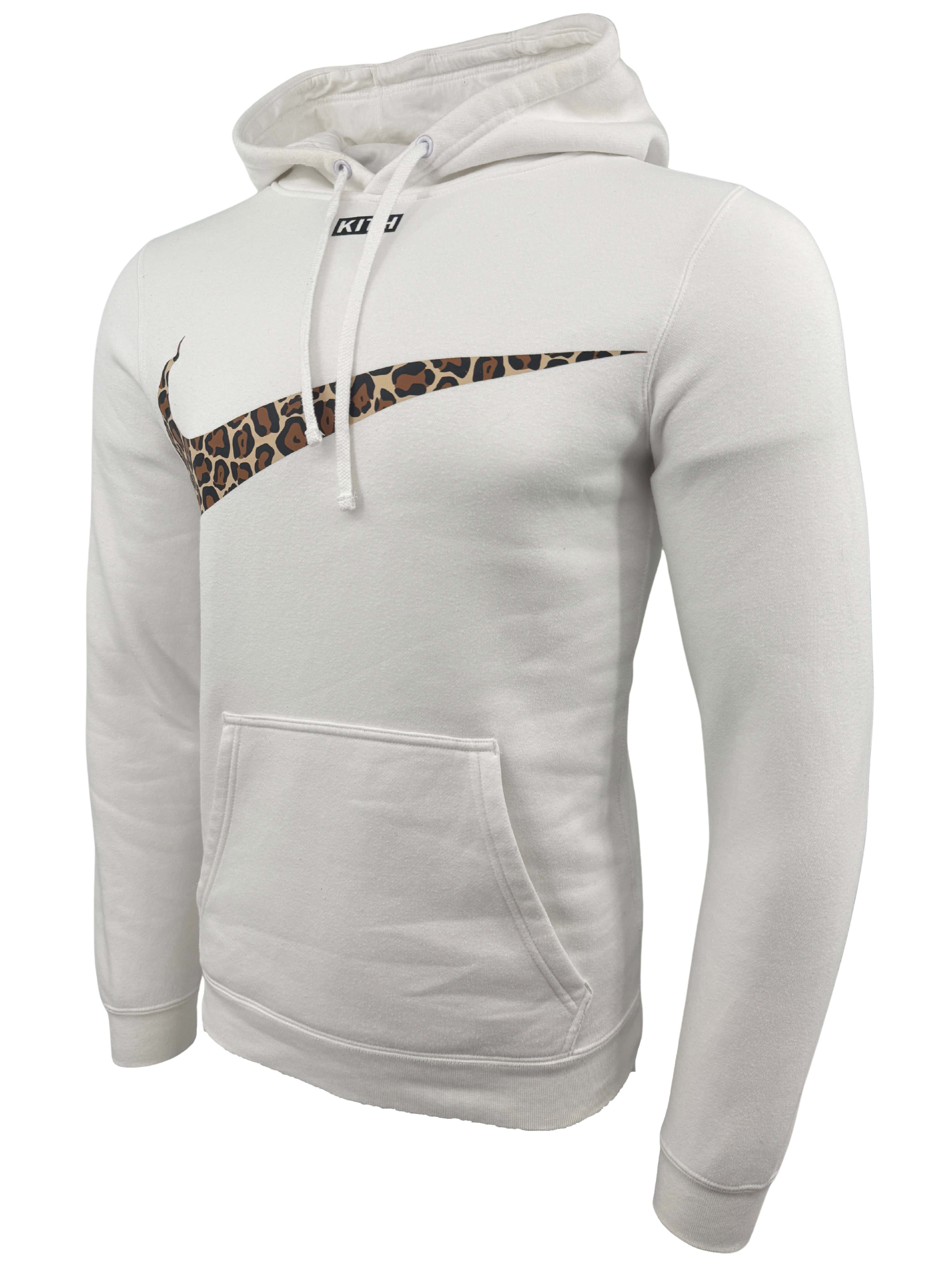 KITH x Nike Leopard Swoosh Hoodie - White