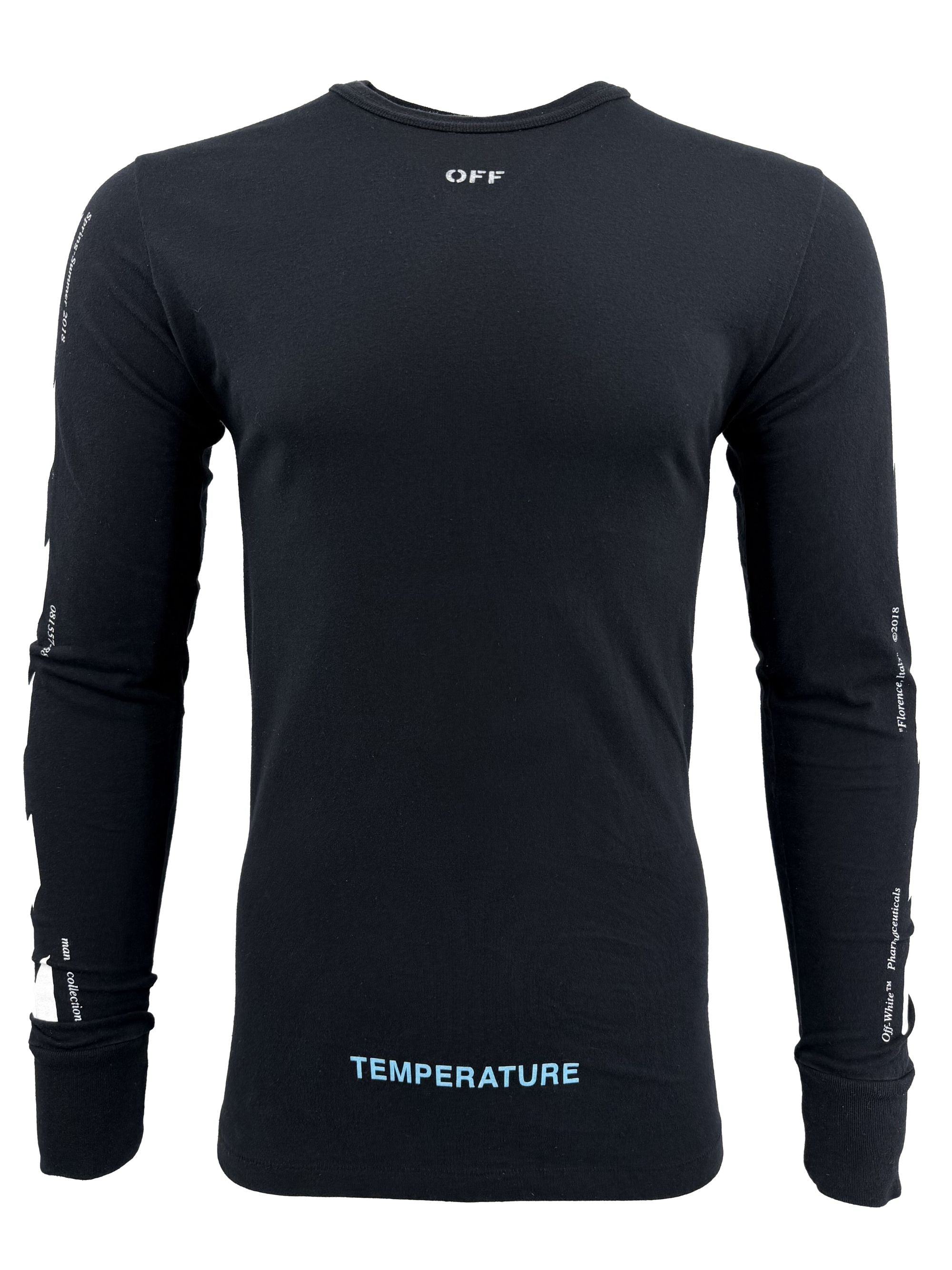 Off-White Tempreture Print Long Sleeve T-Shirt - Black Off-White