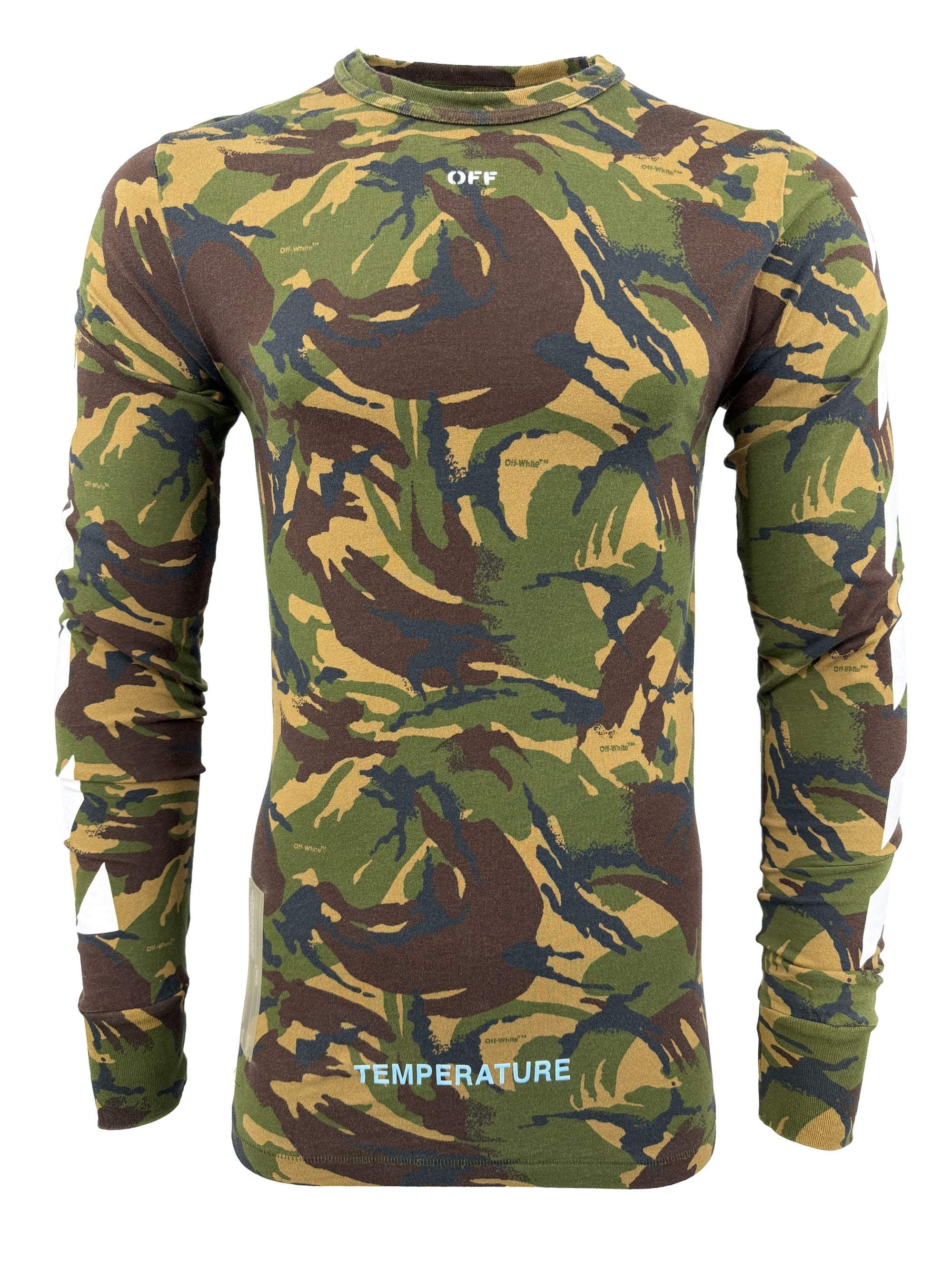 Off-White Camo Arrows Long Sleeve T-Shirt - Khaki Off-White