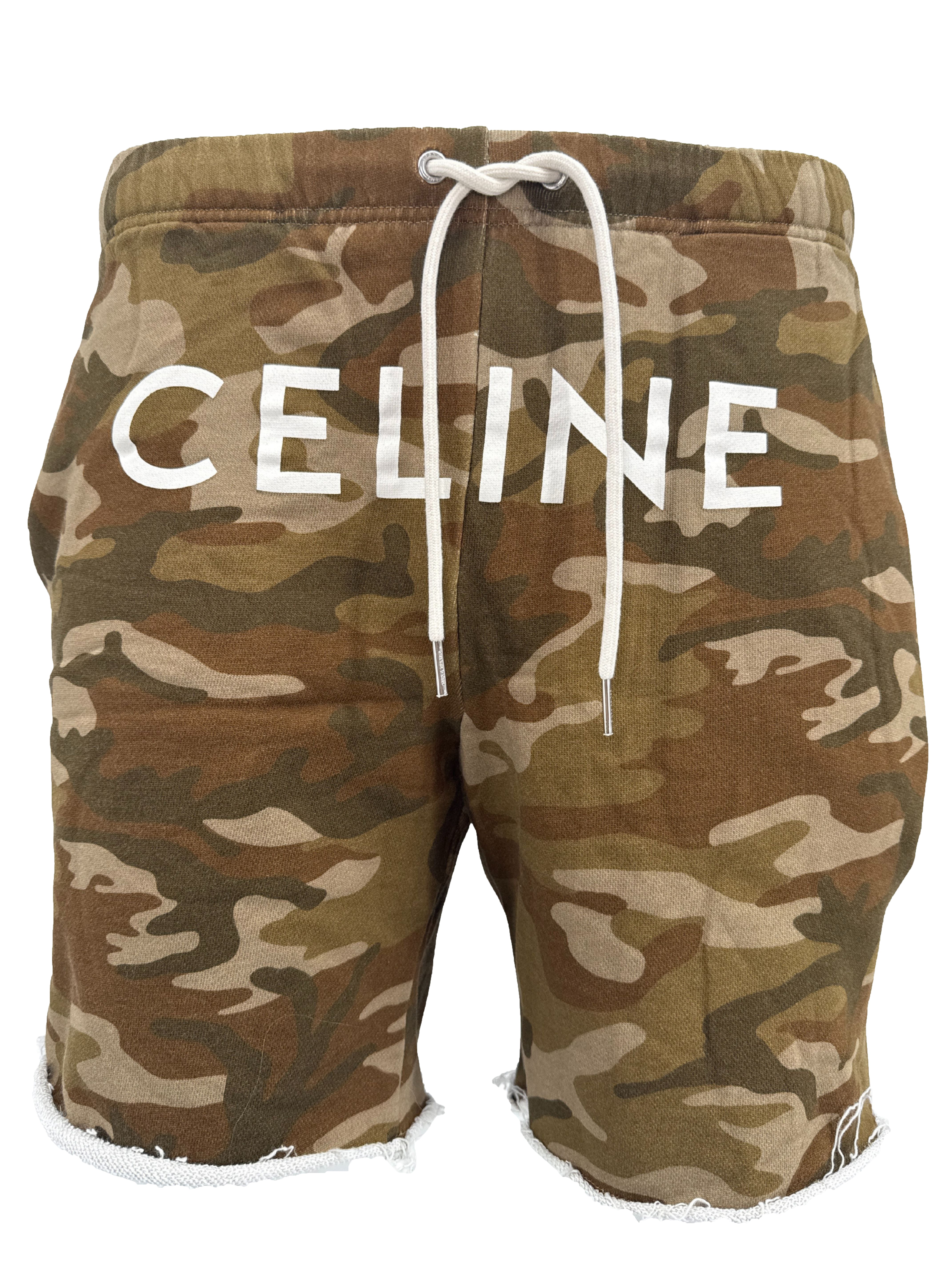 Celine Camouflage Sweat Shorts Celine