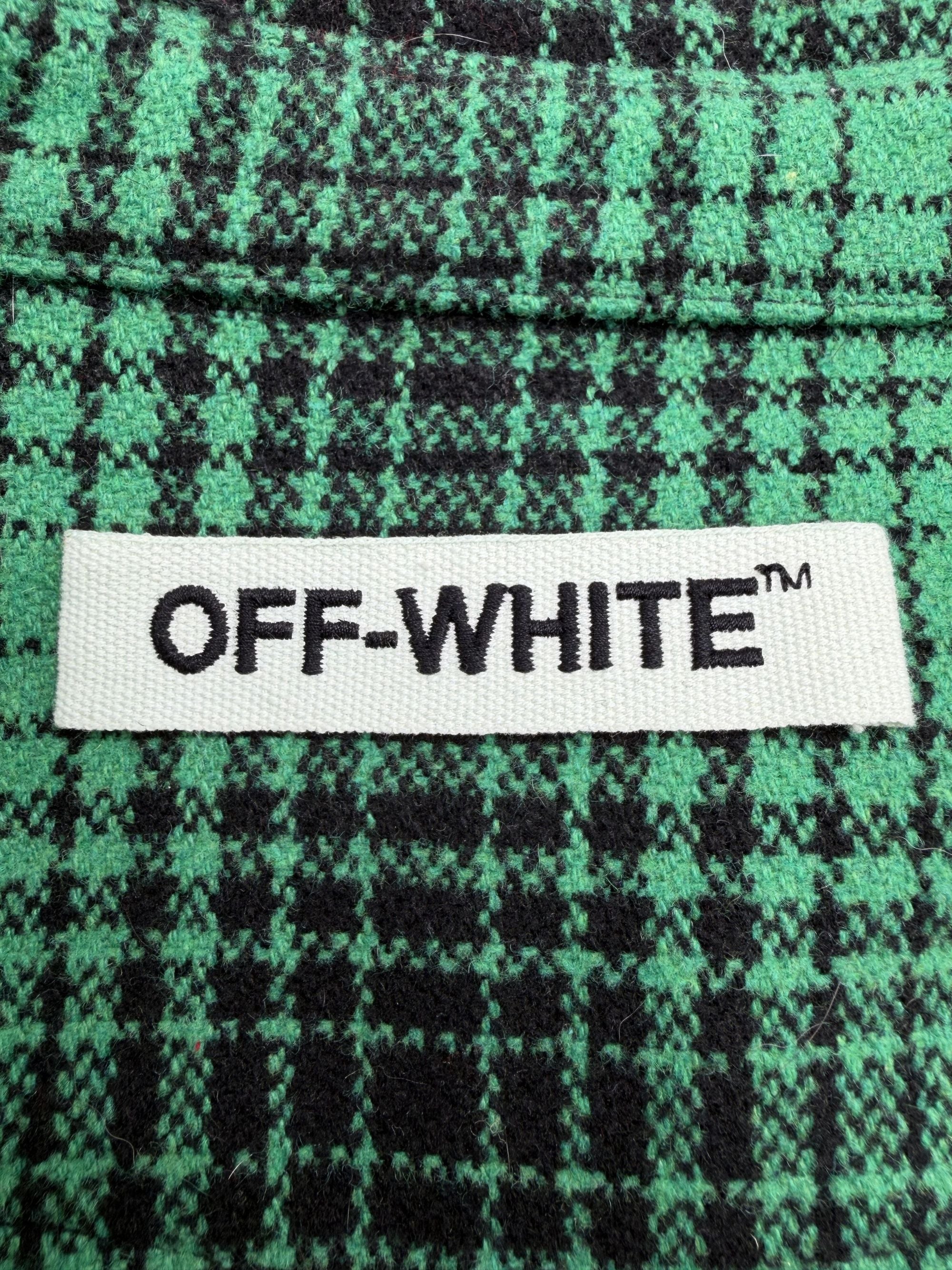 Off-White Check Print Overshirt - Green Off-White